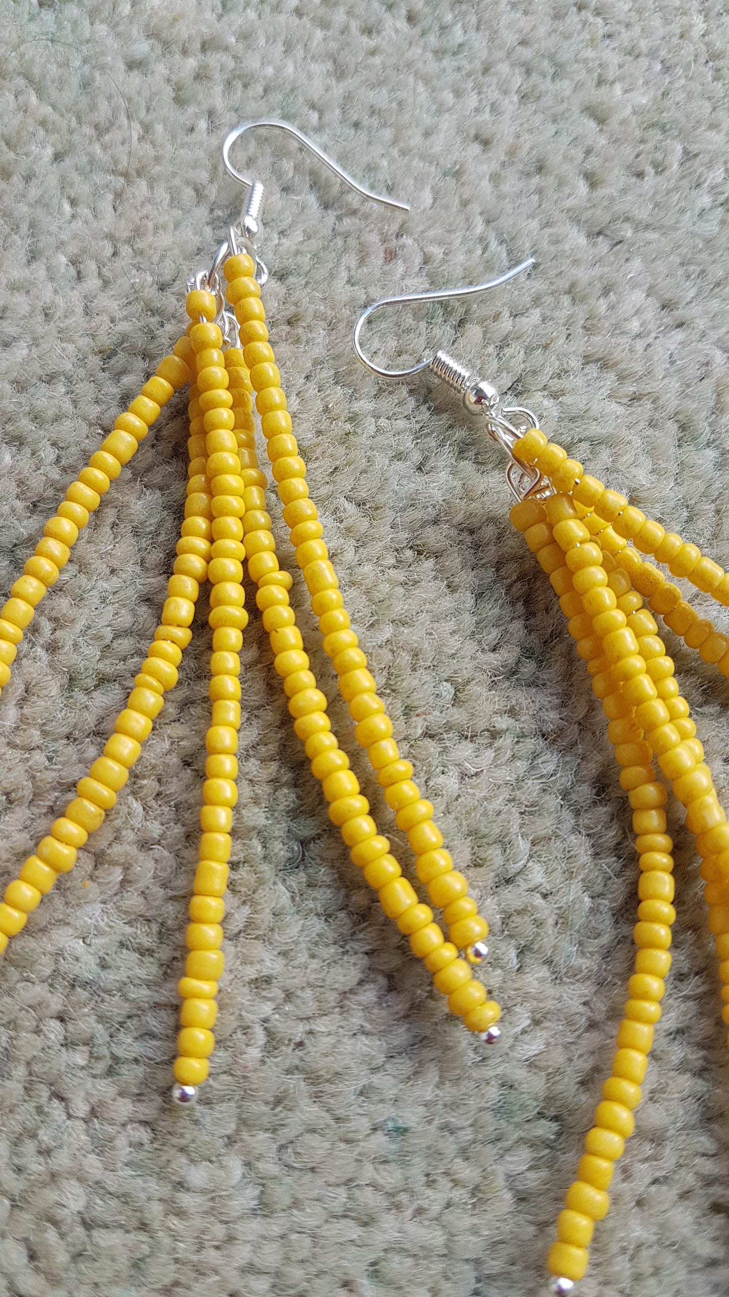 Yellow Seed Bead Earrings
