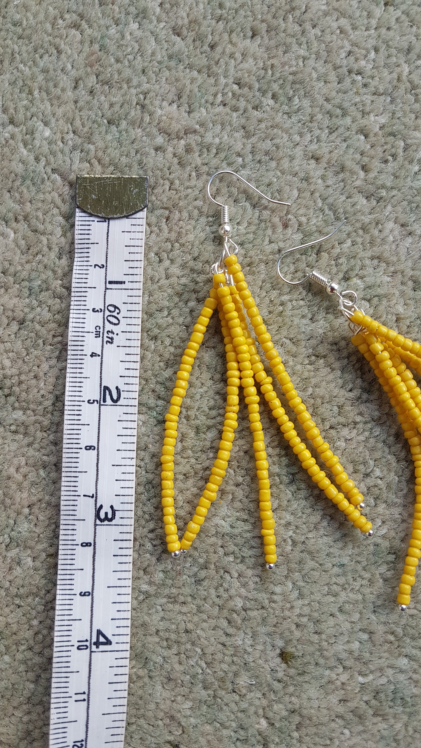 Yellow Seed Bead Earrings