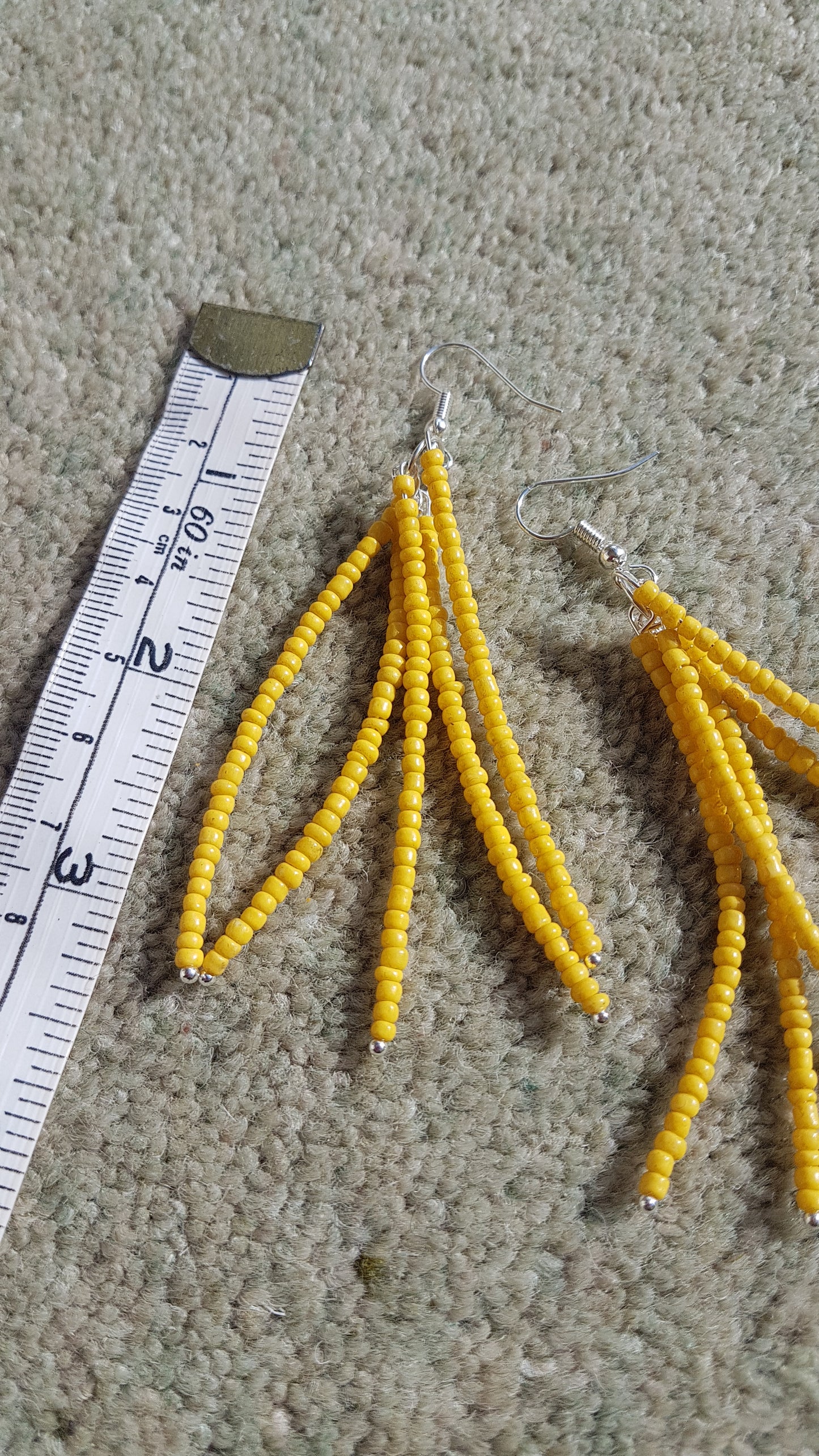 Yellow Seed Bead Earrings