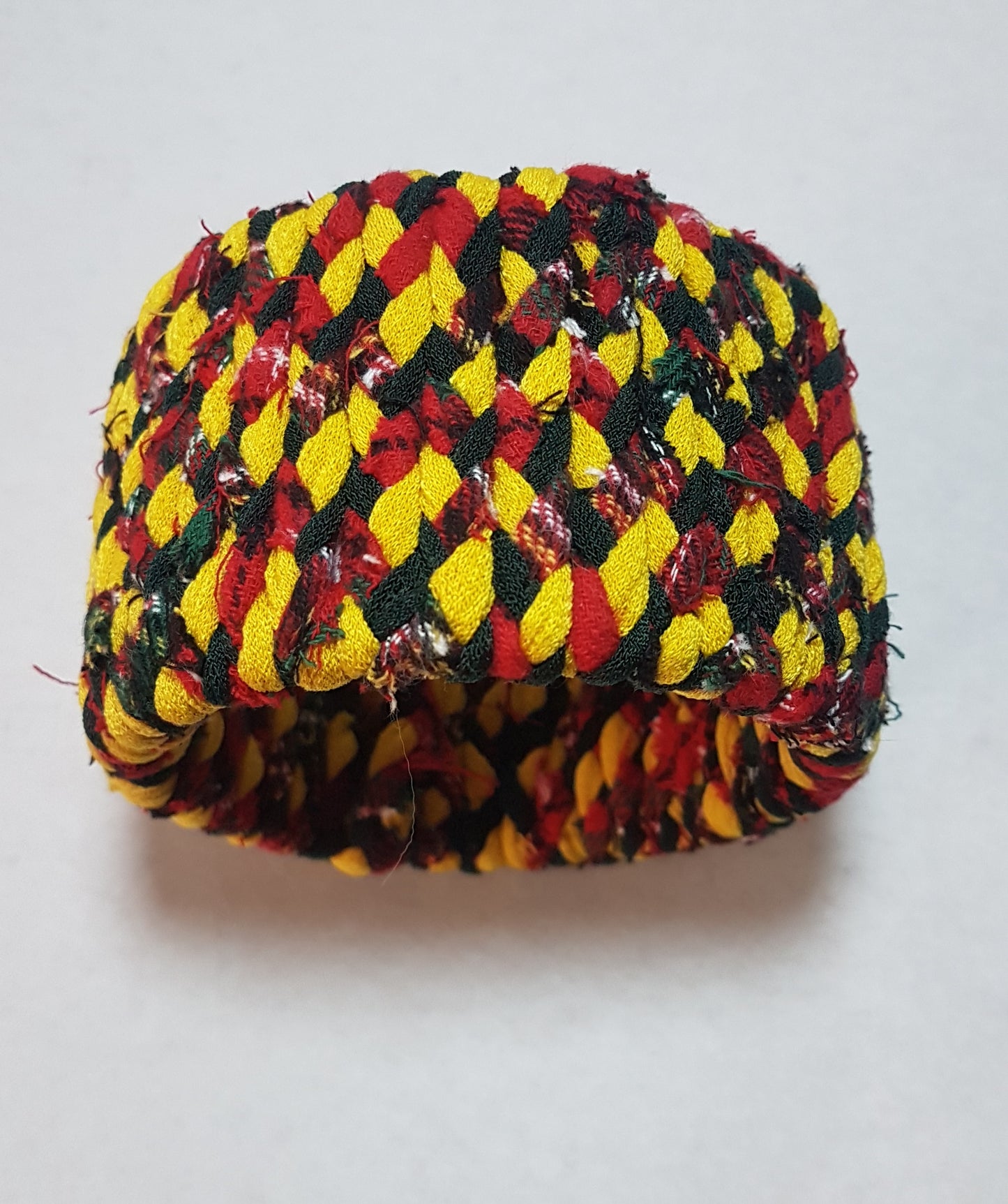 Yellow Red Green Braided Chunky Bangle LARGE