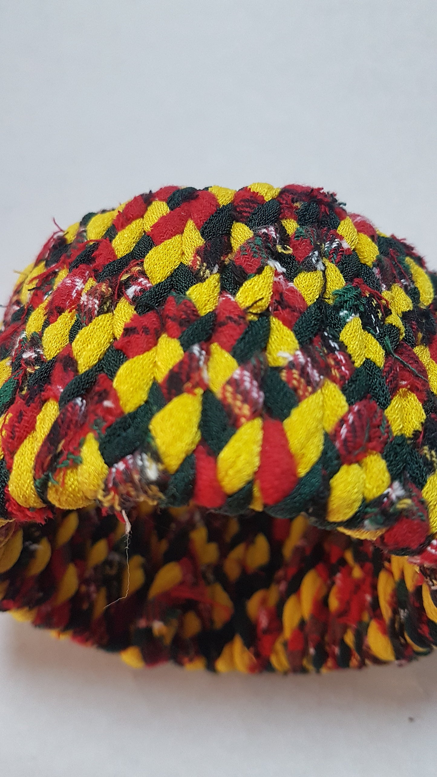 Yellow Red Green Braided Chunky Bangle LARGE