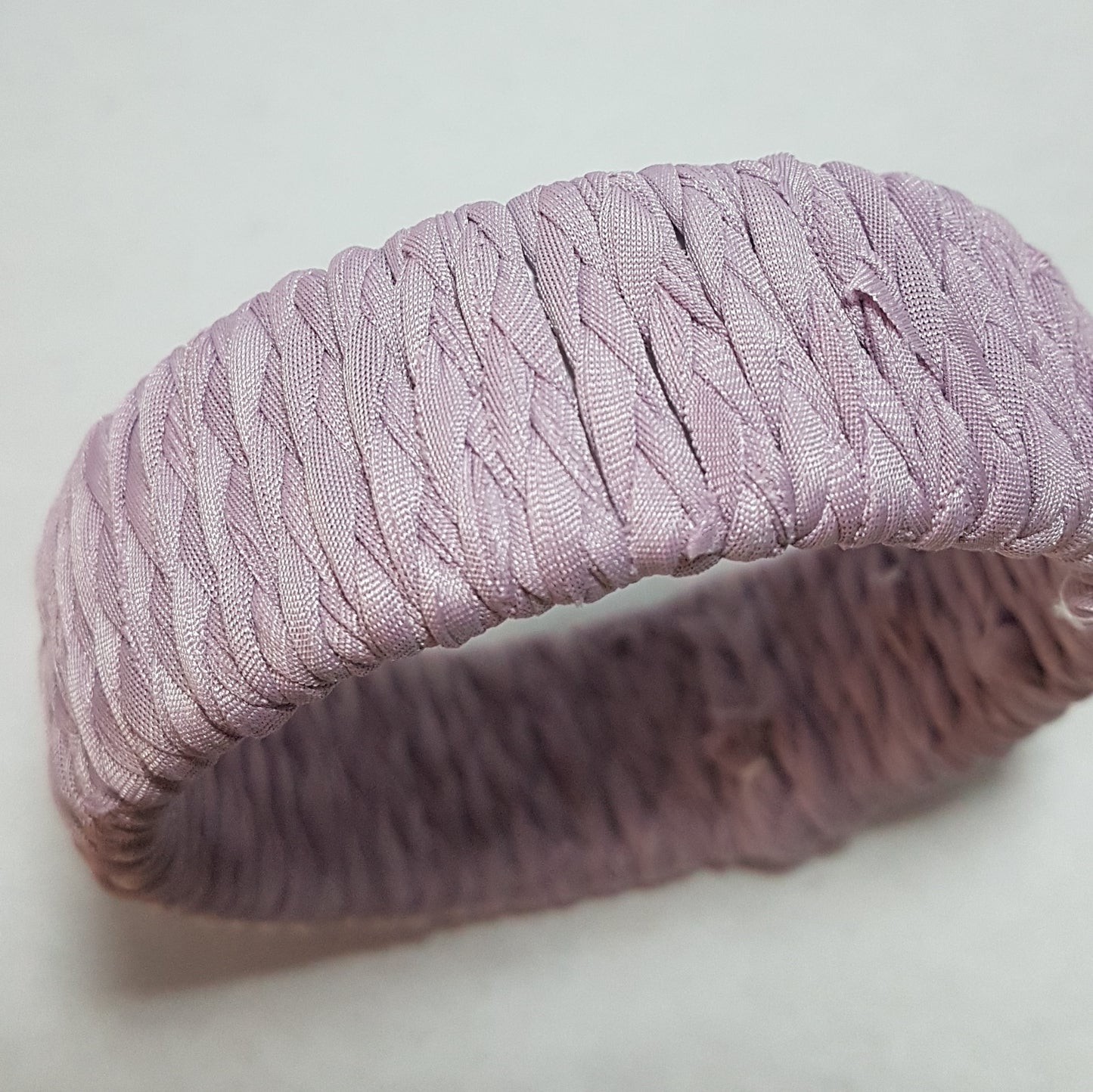 Dusky Pink Braided Chunky Bangle SMALL