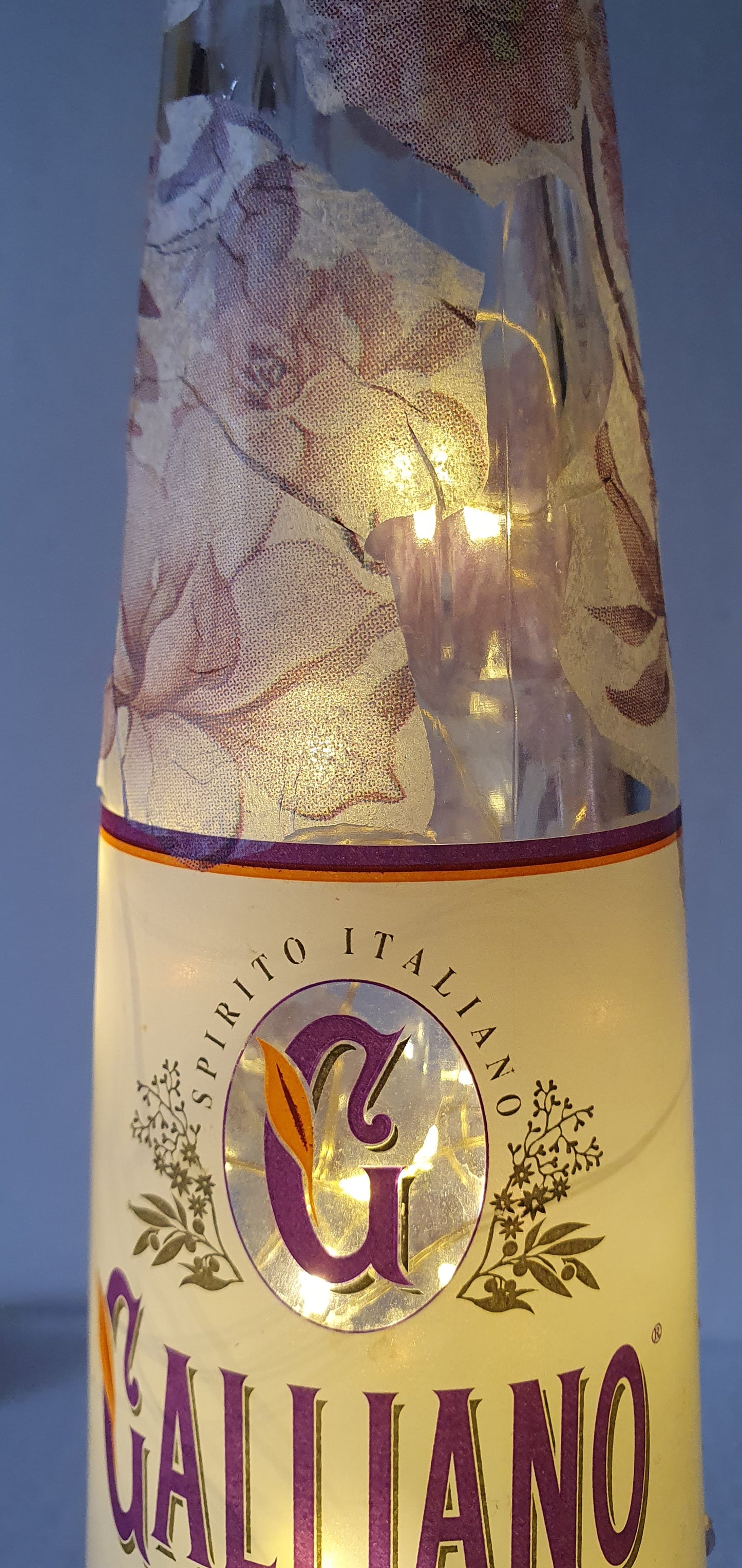 Tall Floral Hand Decorated Bottle With Lid Home Decor Gift