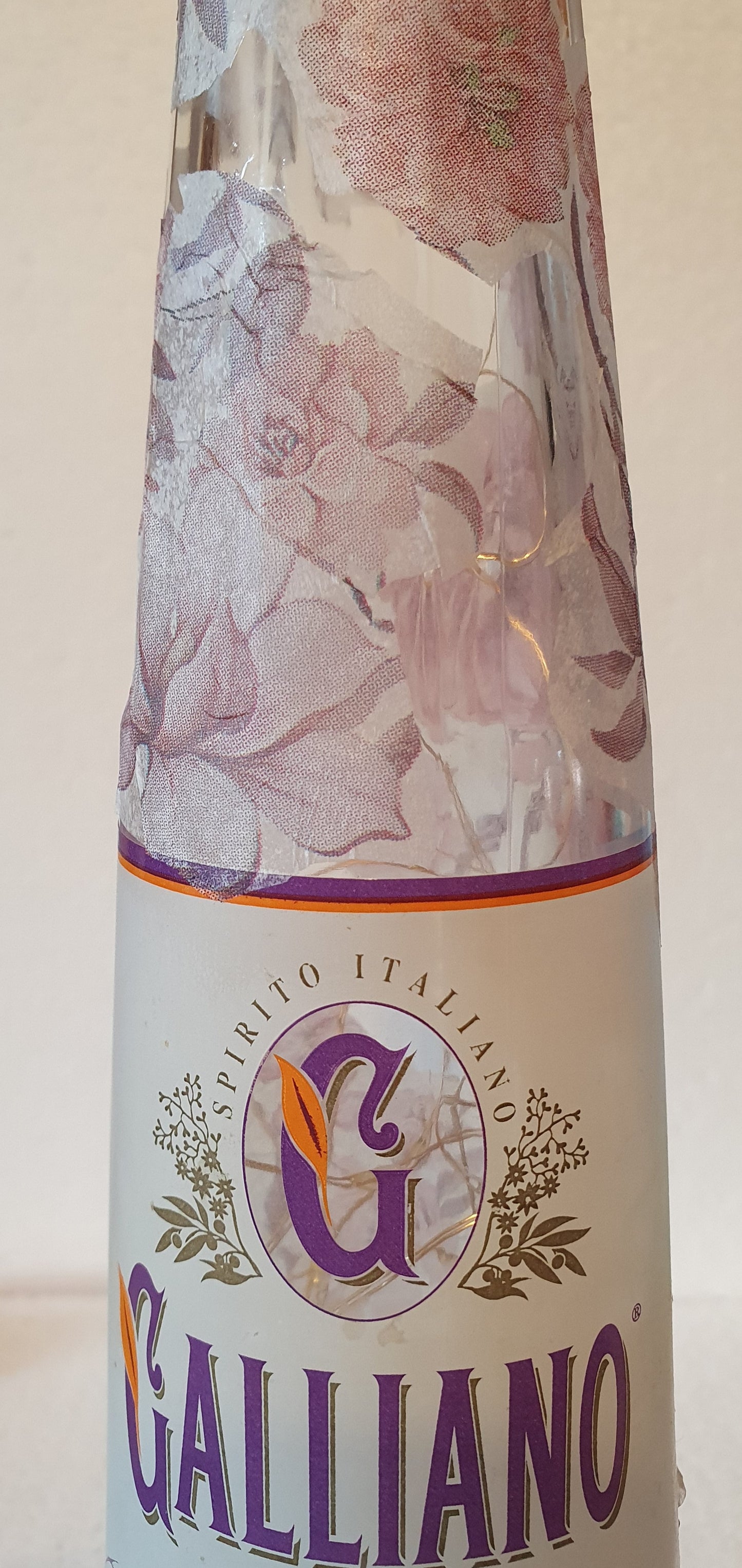 Tall Floral Hand Decorated Bottle With Lid Home Decor Gift
