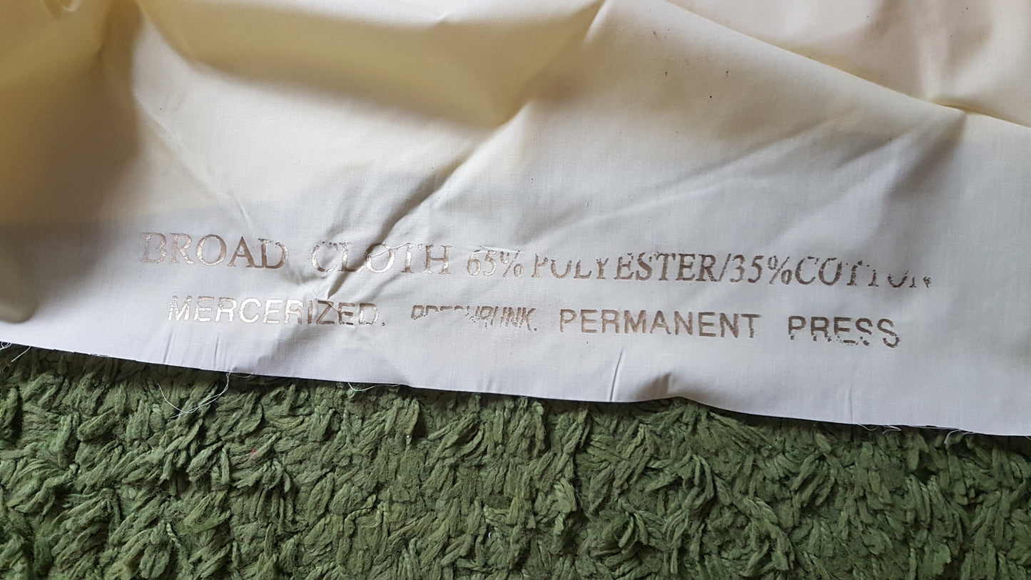 Lemon Yellow Polyester Cotton Lining Fabric Manmade Blend Remnant Per Metre