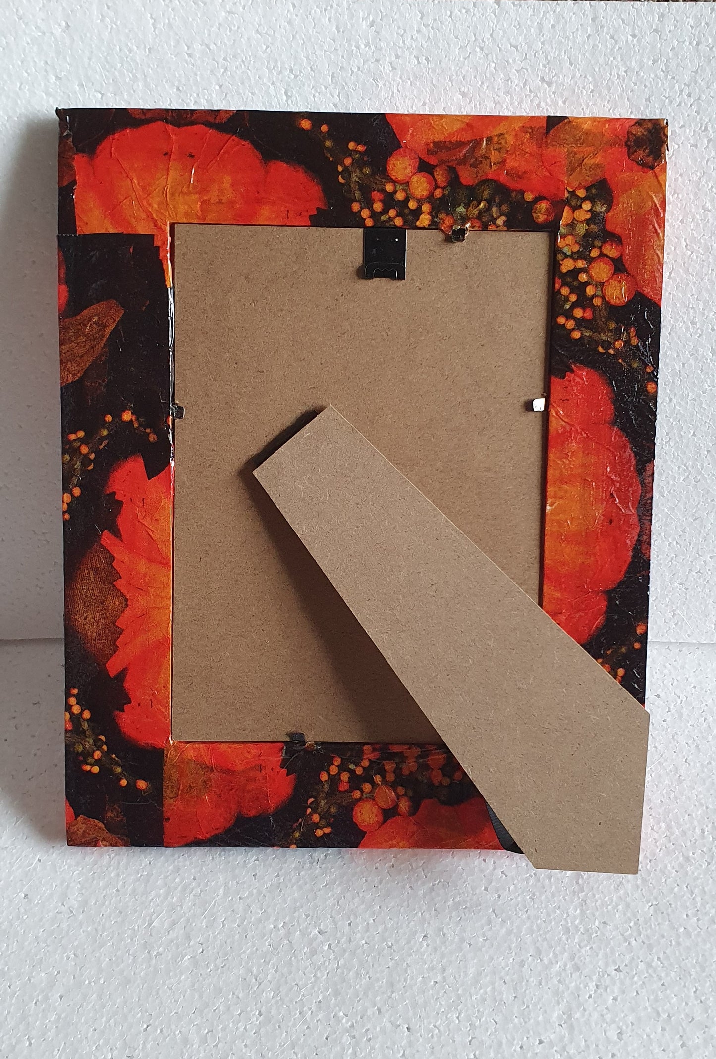 Decoupage Orange Black Abstract Photo Frame Home Decor Gift