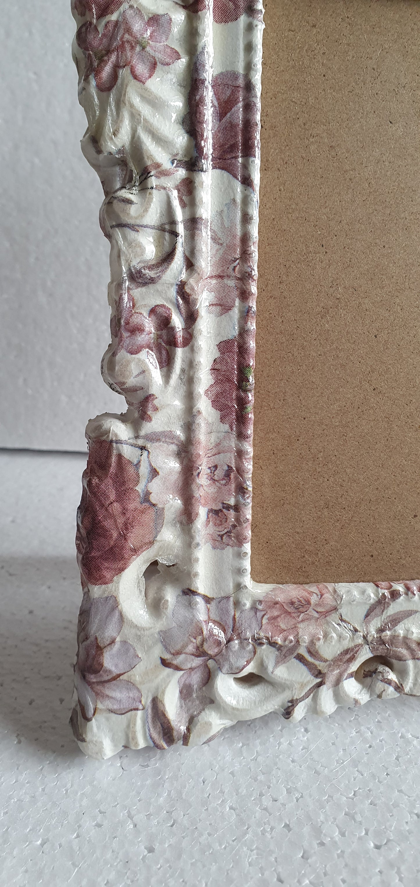 Decoupage Pink White Floral Photo Frame Home Decor Gift