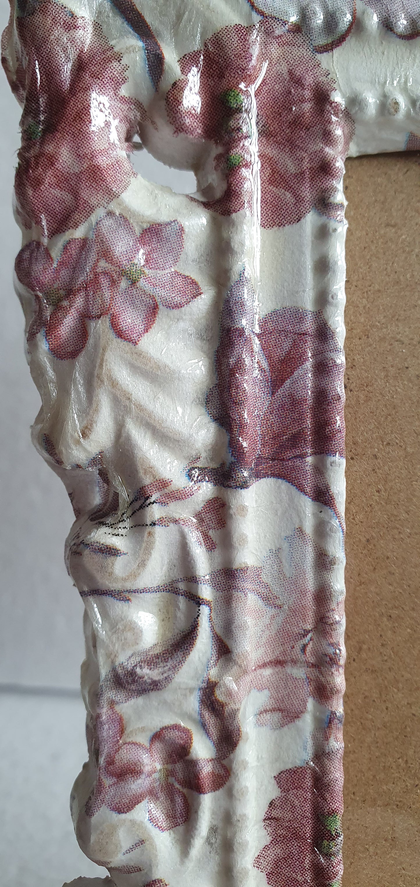 Decoupage Pink White Floral Photo Frame Home Decor Gift
