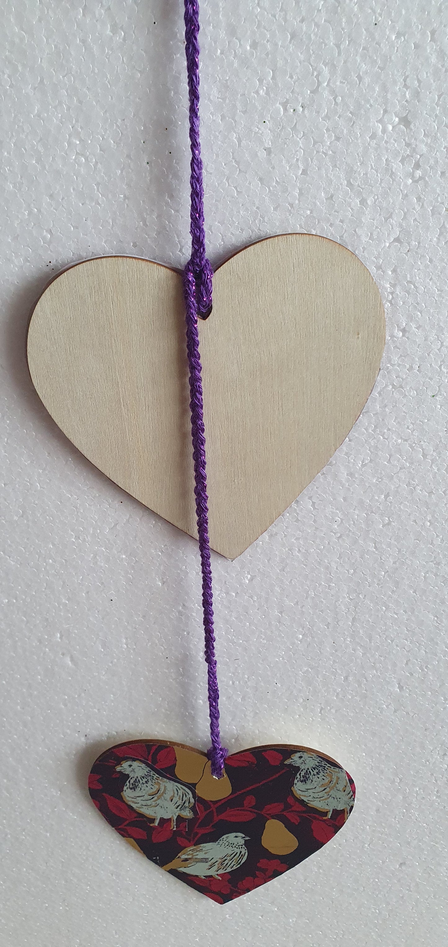 Decoupage Partridge Pear Purple Gold Wall Hanging Home Decor Gift