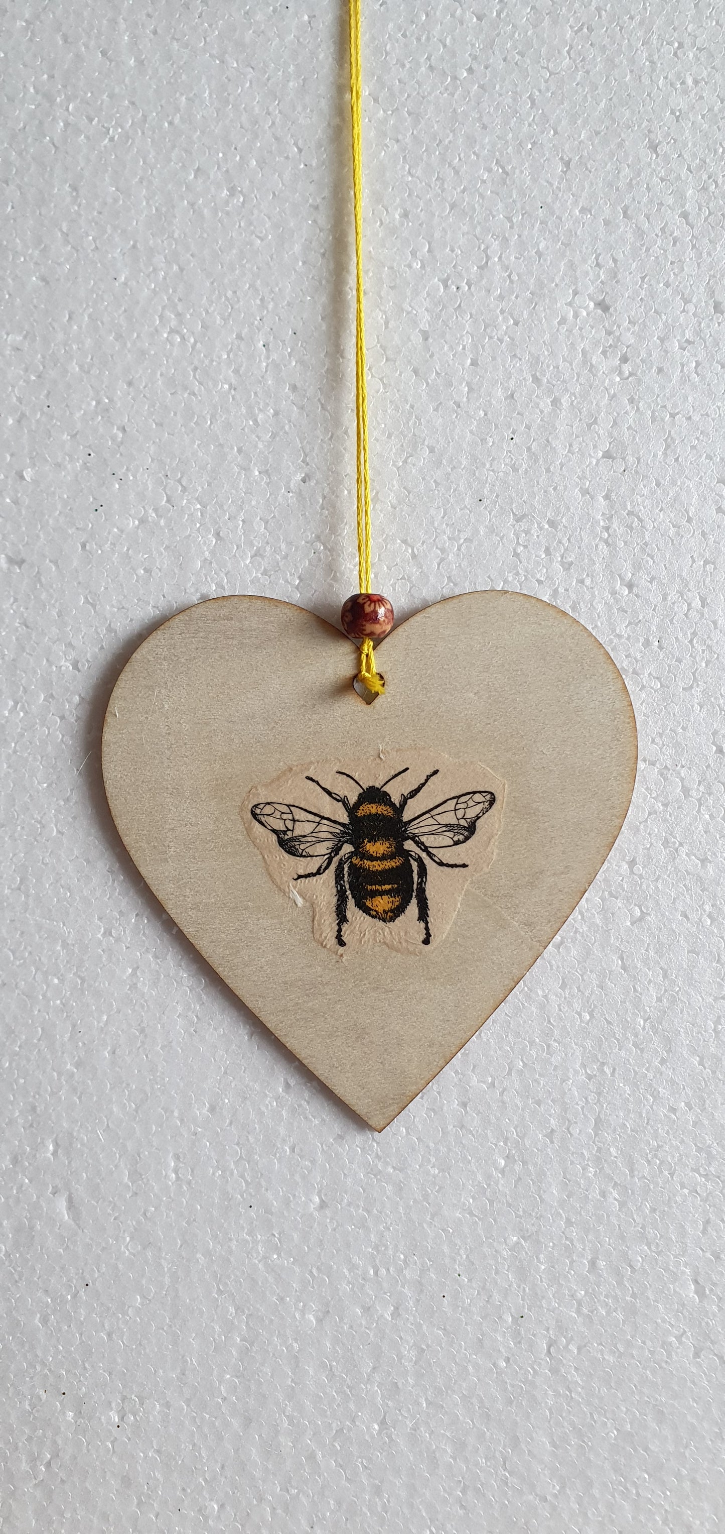 Decoupage Yellow Bumble Bee Flower Window Hanging Home Decor Gift