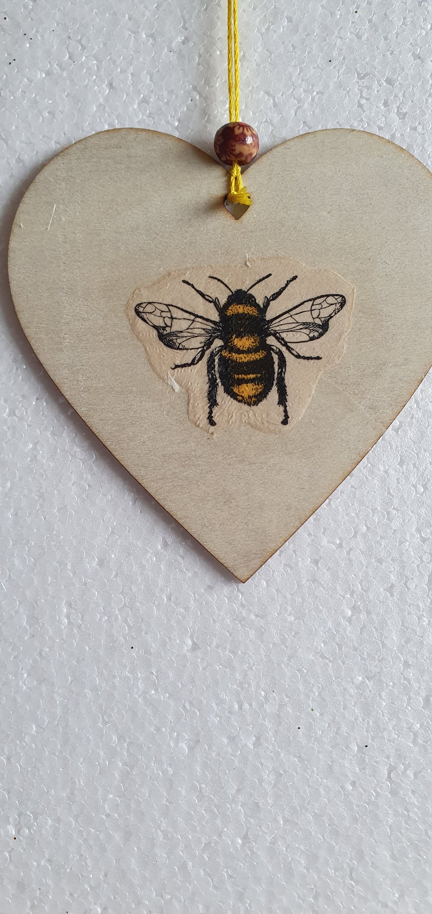 Decoupage Yellow Bumble Bee Flower Window Hanging Home Decor Gift