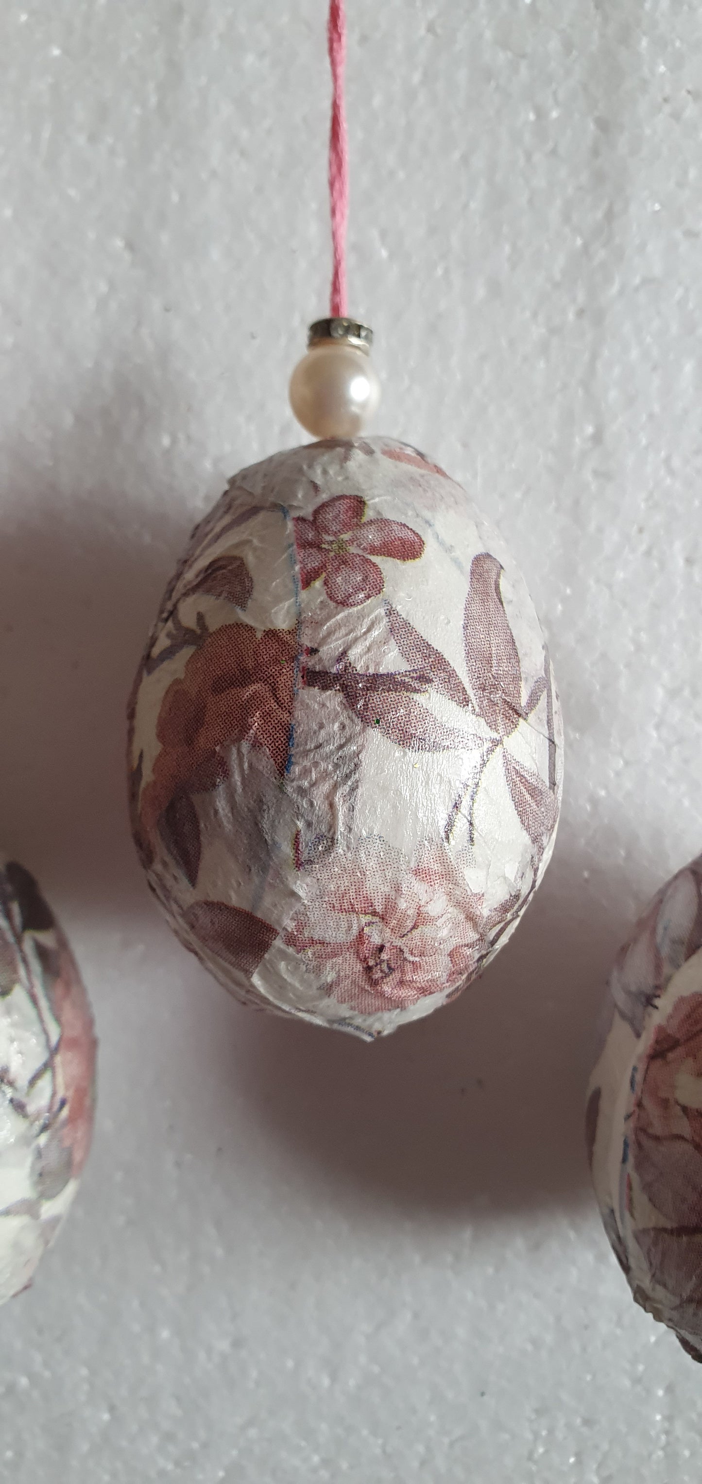 Decoupage Floral Decorated Egg Window/Tree Hanging Home Decor Gift