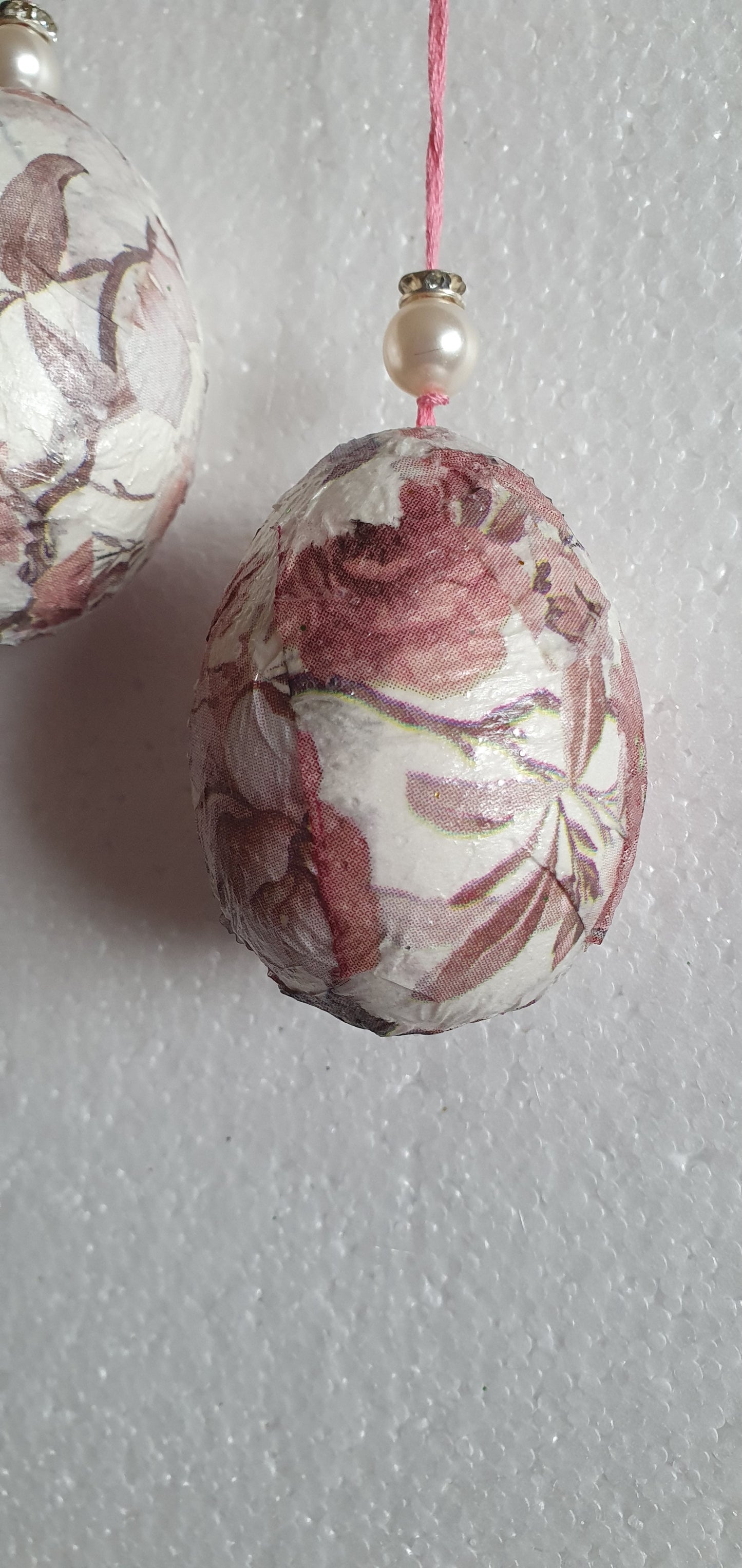 Decoupage Floral Decorated Egg Window/Tree Hanging Home Decor Gift