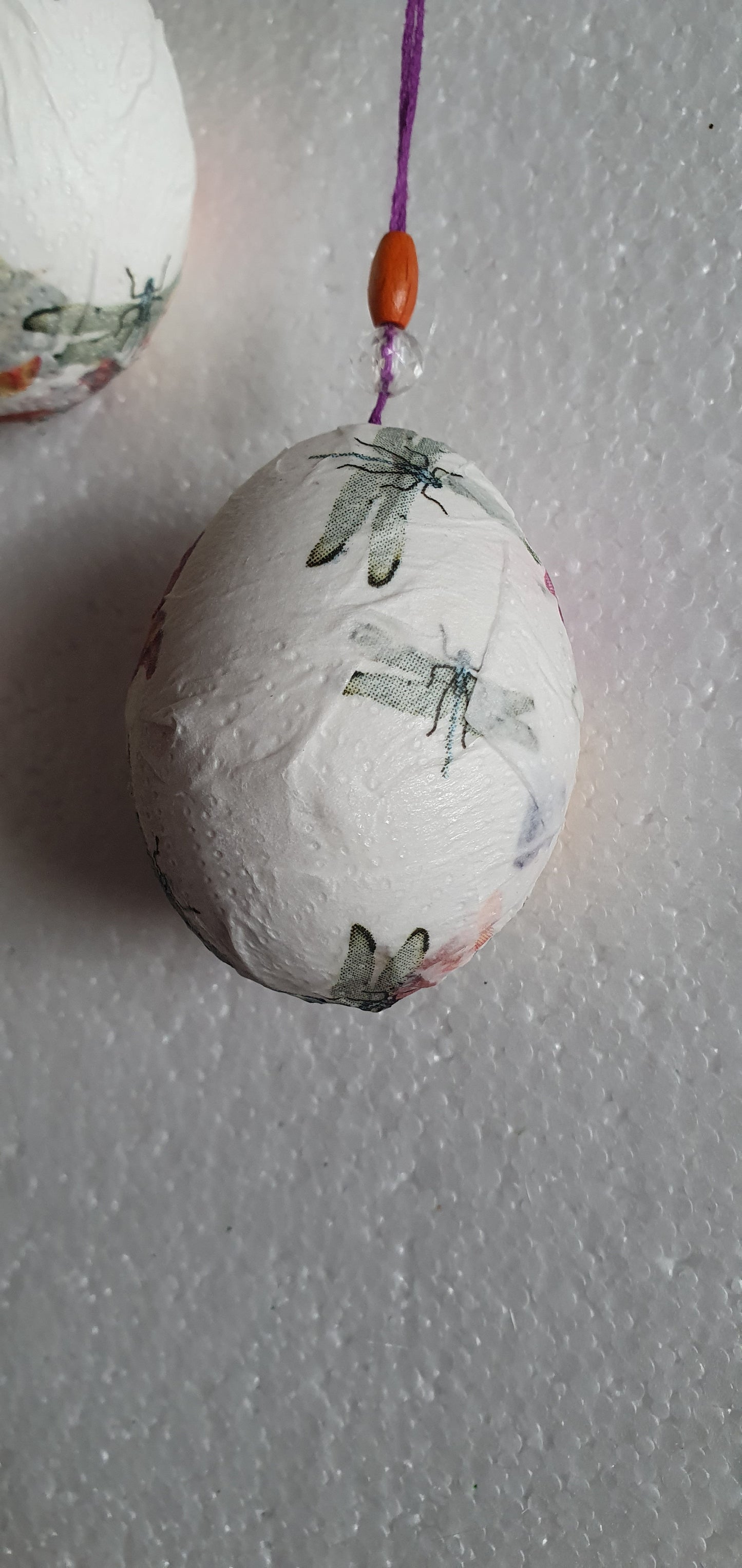 Decoupage Floral Insects Decorated Egg Window/Tree Hanging Home Decor Gift