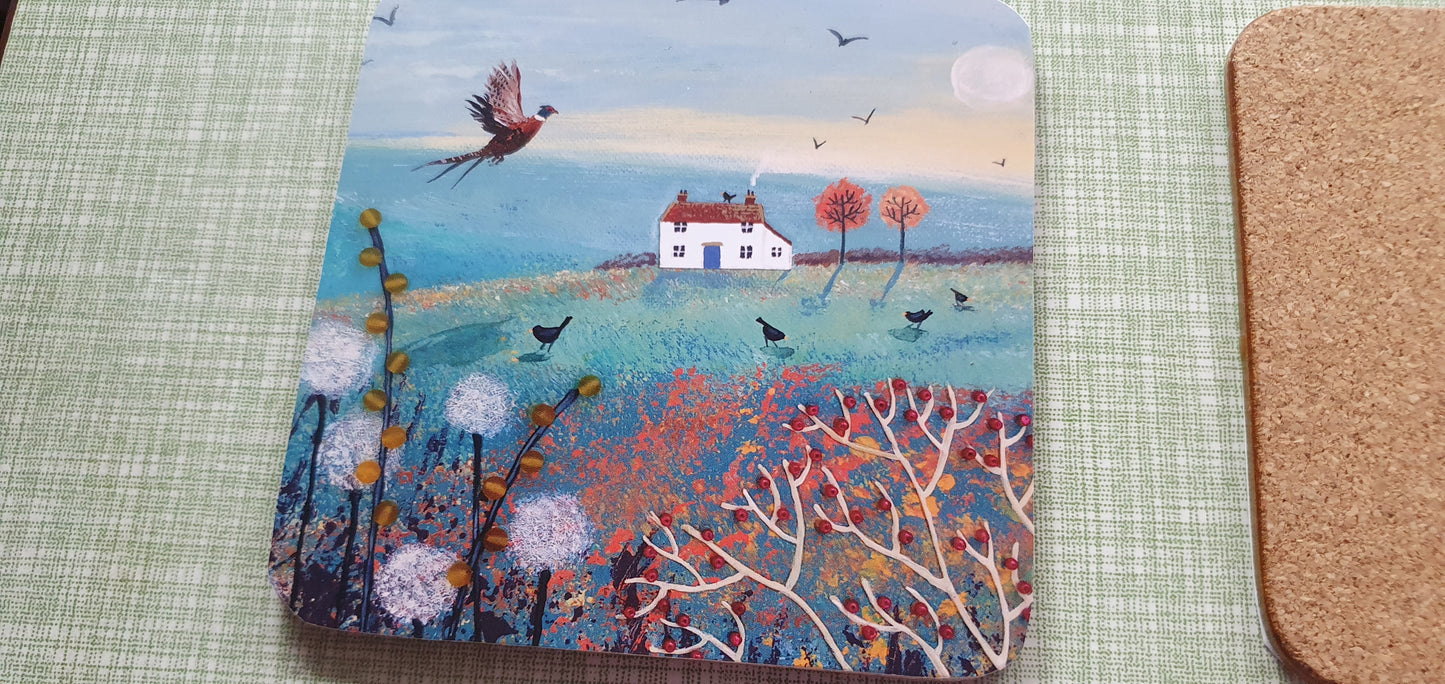 Single Mix And Match Coaster Autumn Countryside Home Decor Gift