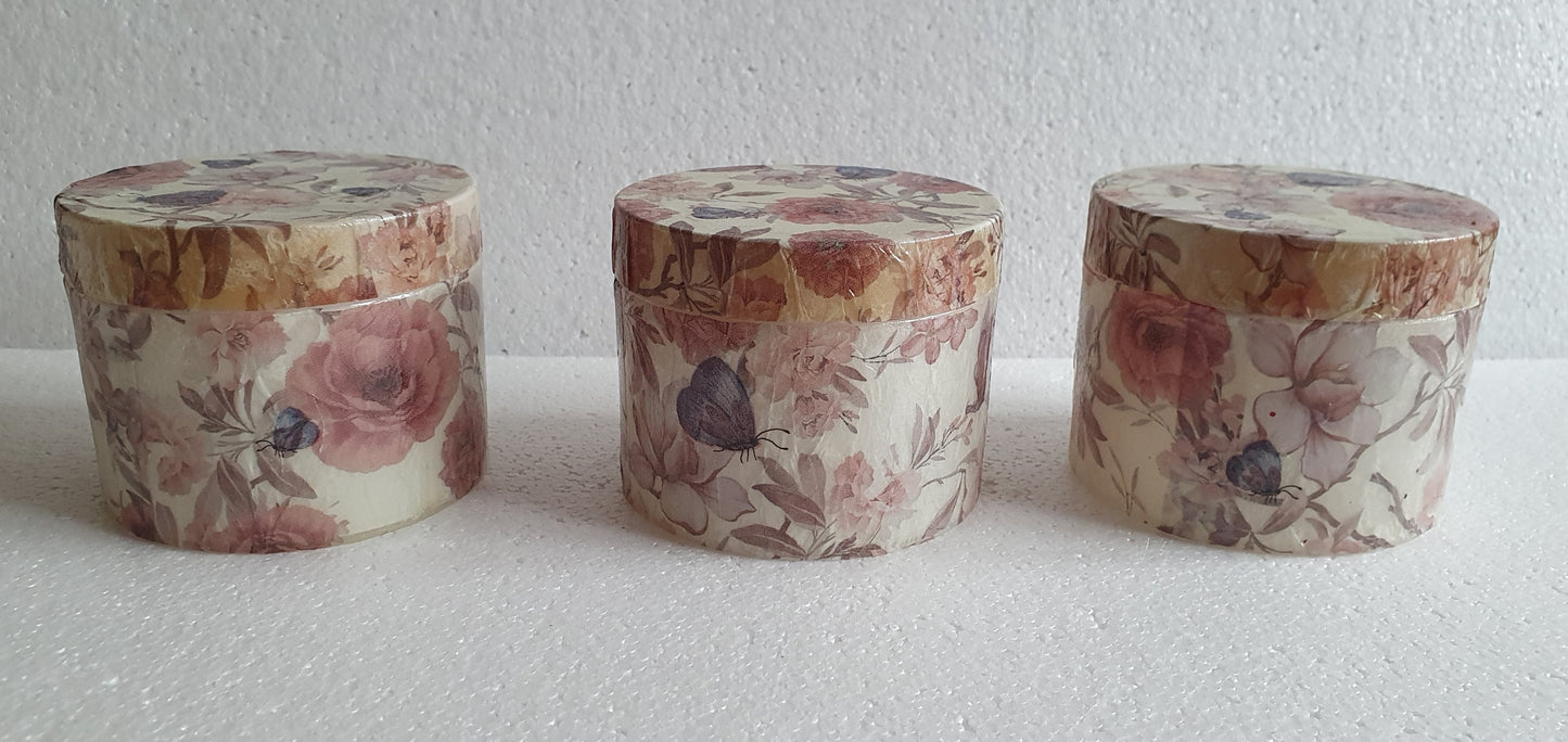 Small Flowers Butterflies Pink Blue Plastic Hand Decorated Pot Decor Gift