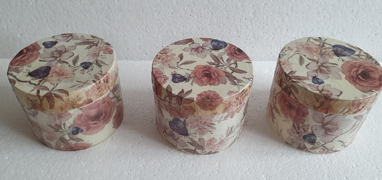 Small Flowers Butterflies Pink Blue Plastic Hand Decorated Pot Decor Gift