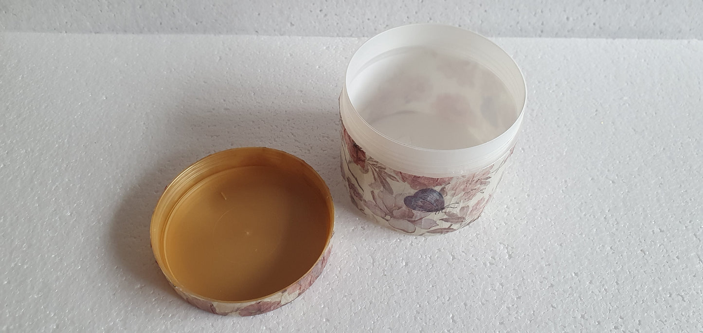 Small Flowers Butterflies Pink Blue Plastic Hand Decorated Pot Decor Gift