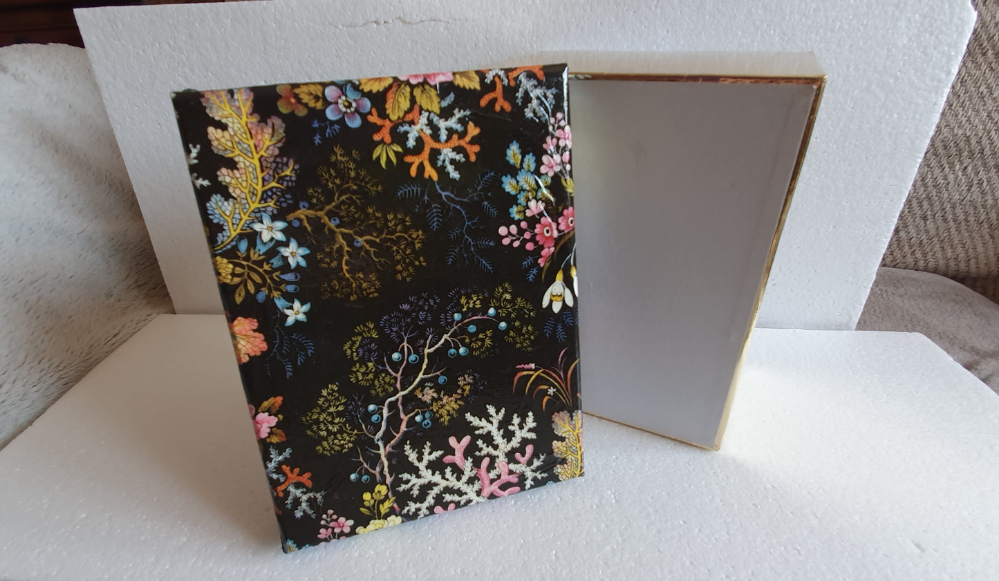 Decoupage Black Floral Coral Marine Large Rectangular Keepsake Gift Box