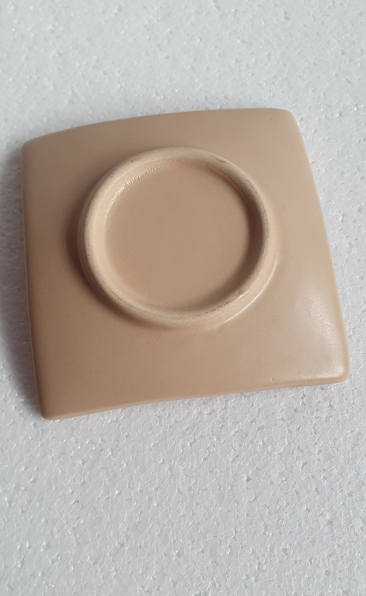 Small Brown Beige Bumble Bee Square Trinket Plate Hand Decorated Decor Gift