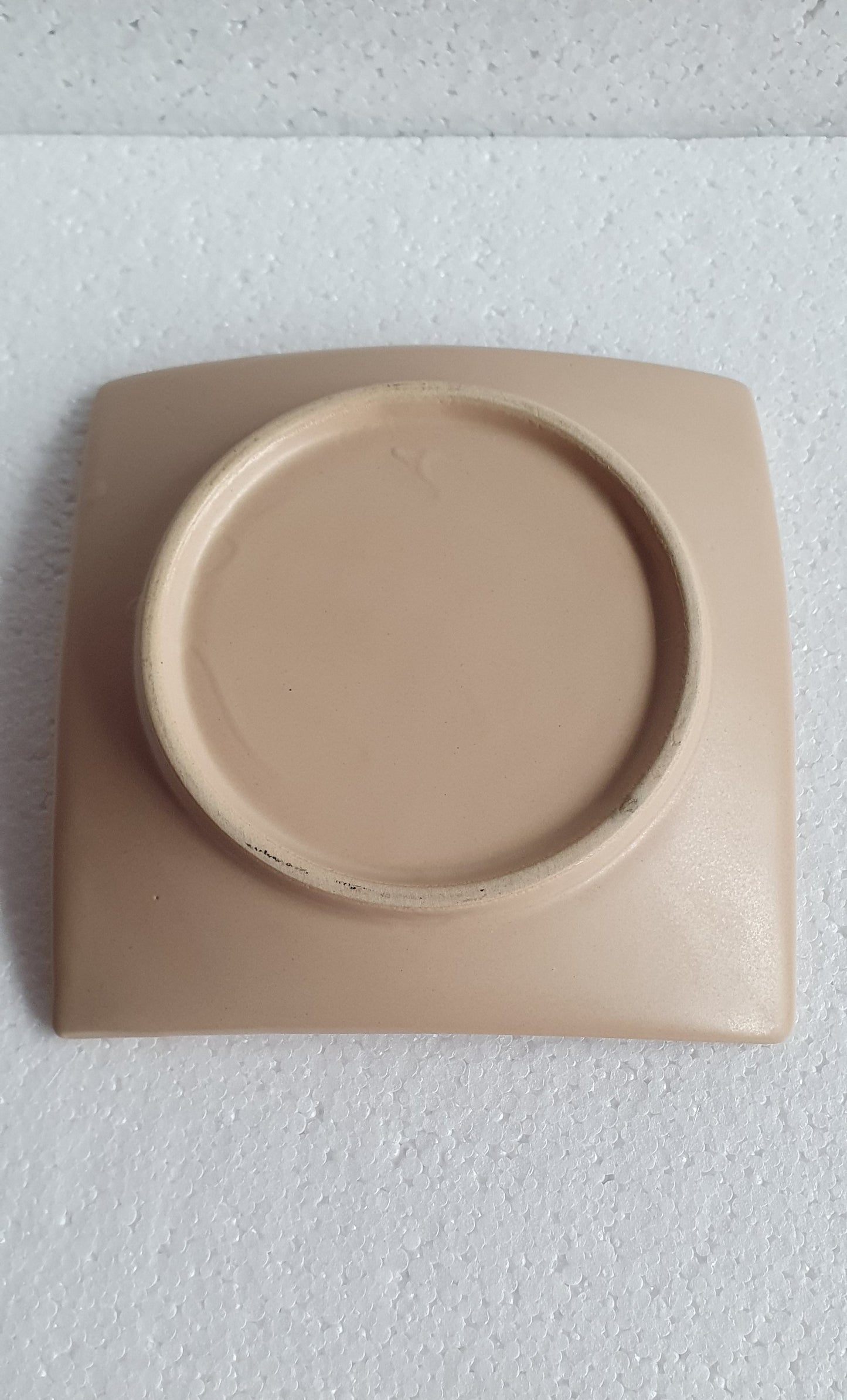 Medium Brown Beige Bumble Bee Square Trinket Plate Hand Decorated Decor Gift