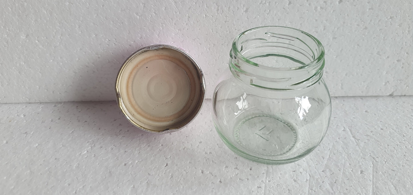 Tiny Hand Decorated Glass Pin Cushion Jar Pink Crafters Gift