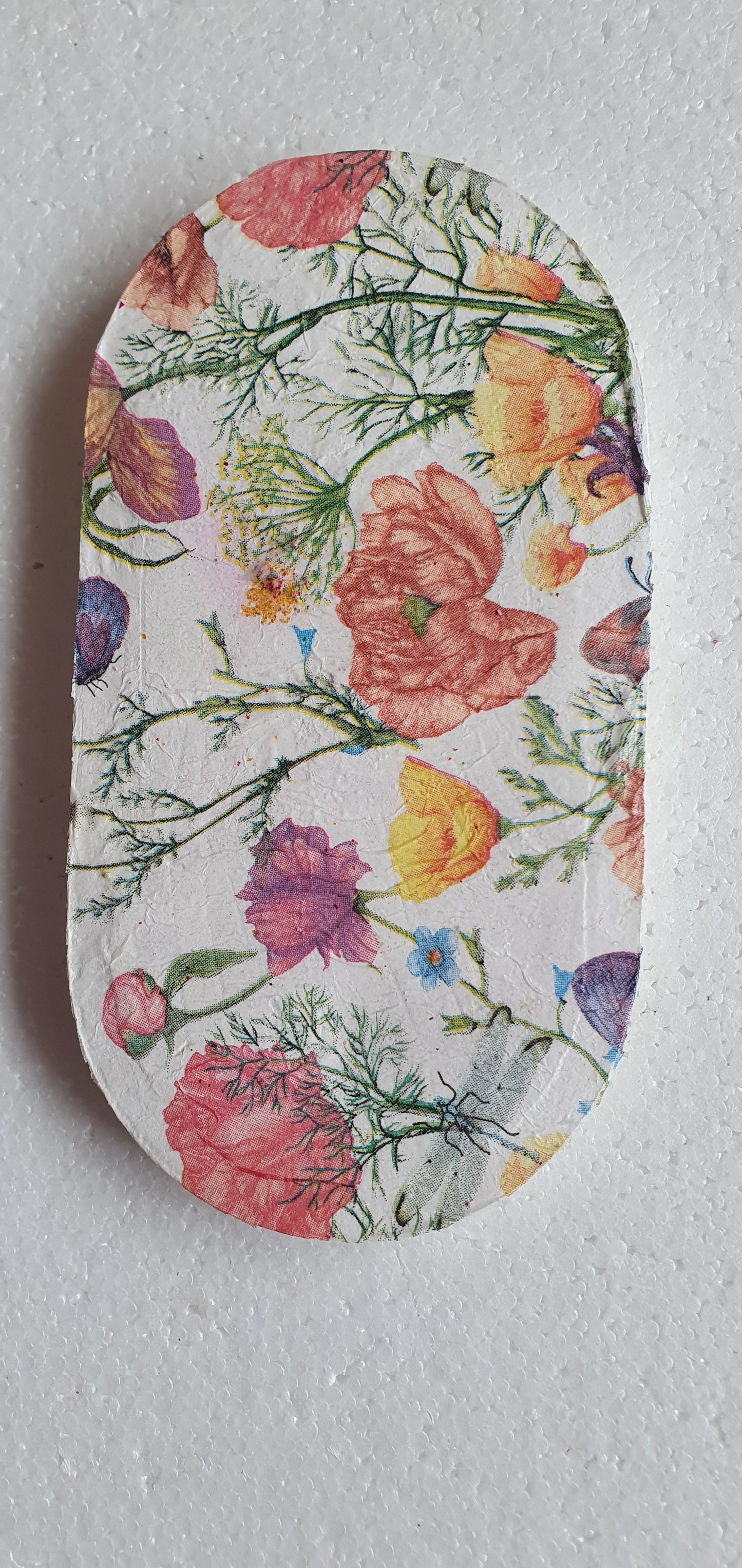 Decoupage Trinket Tray Cement Base Gold Pink White Home Decor Gift
