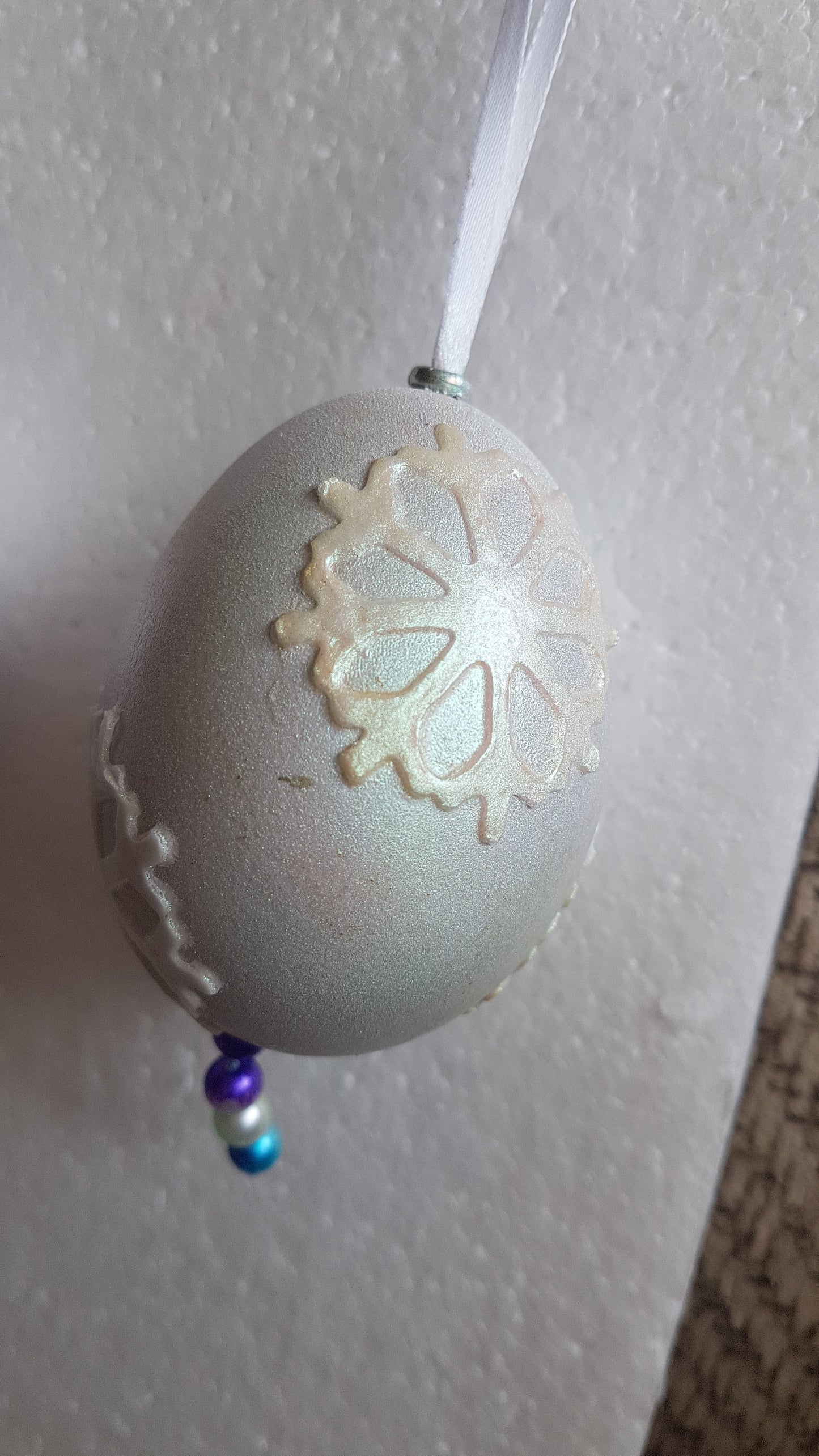 Decorated Egg Window/Tree Hanging Silver Snowflake Home Decor Gift