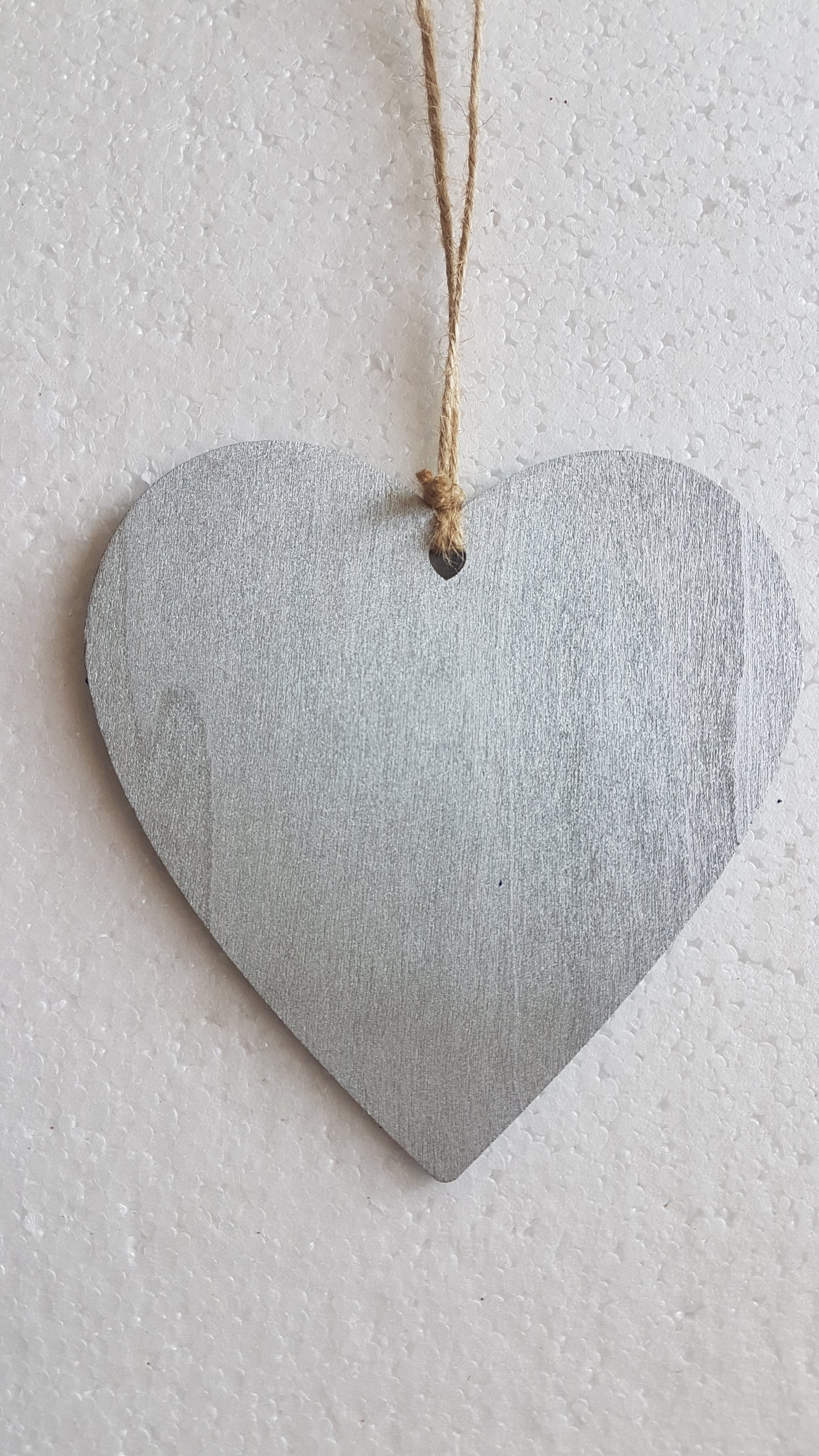 Large Christmas Wooden Heart Silver Blue Snowflake Window Hanging Gift