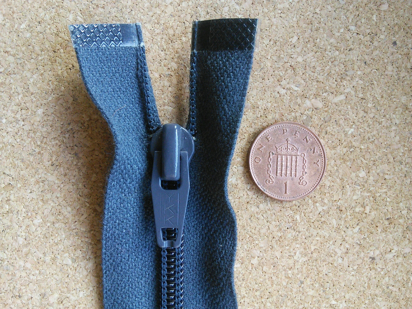 Grey nylon zip 12 inch (30.5cm) YKK open end