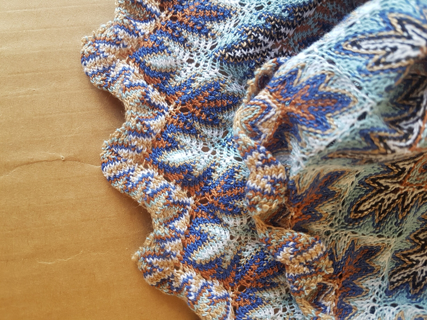Knitted Fabric Blue White Orange Woven Abstract Geometric Remnant, Dressmaking, Quilting Fat Quarters Per 1/2 Metre