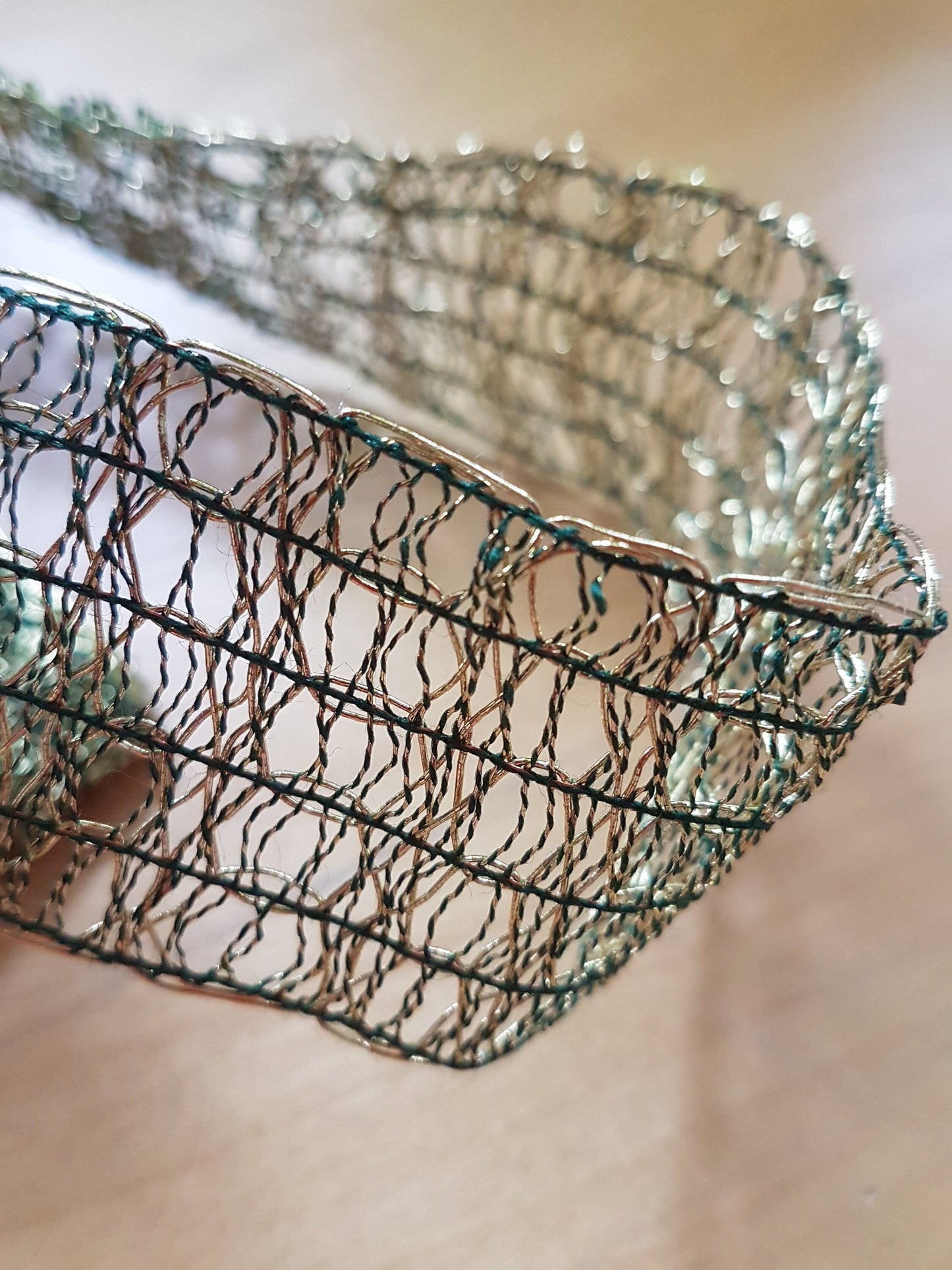 Gold Metal Trim Green 3.5cm wide 47cm long