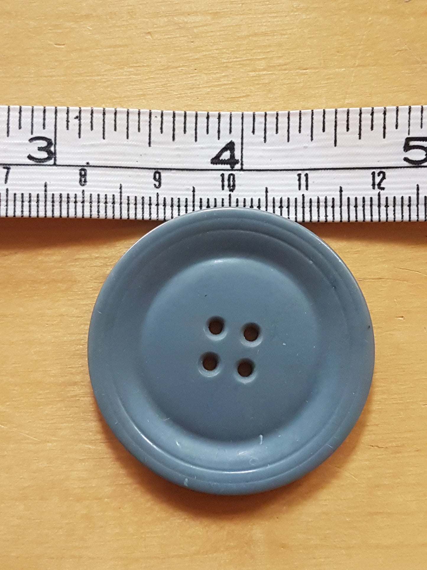 3 Vintage Buttons Large Grey 4cm Plastic