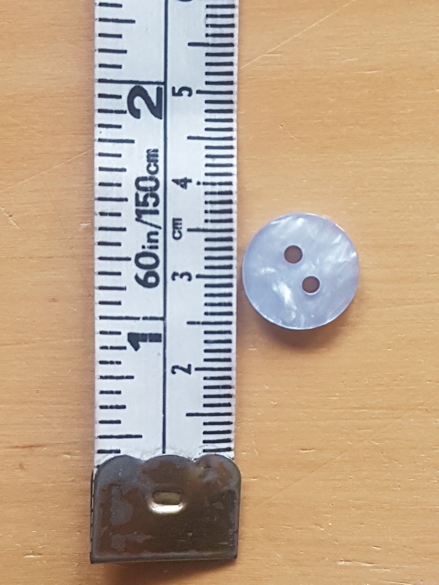 6 Round Buttons Dove Grey Pearlised Plastic 1.25cm