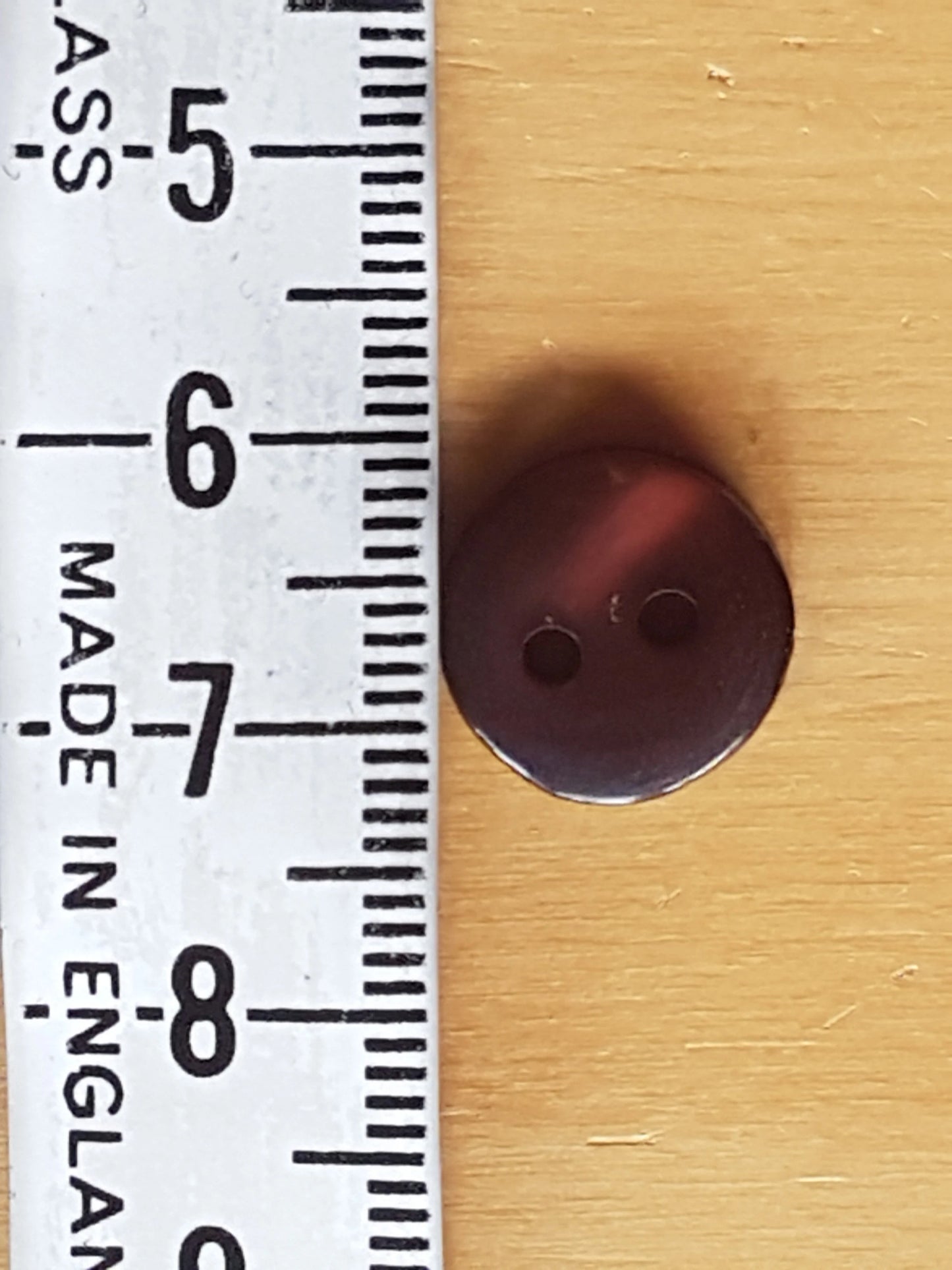 7 Round Buttons Brown Plastic 1.25cm