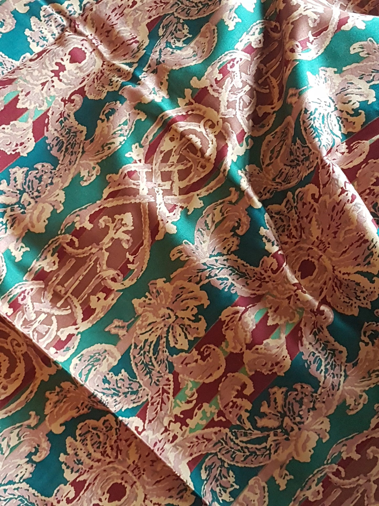 Burgundy, Green, Orange Red Fabric Remnants Rag Rug, Quilting Fat Quarters Per 1/2 Metre