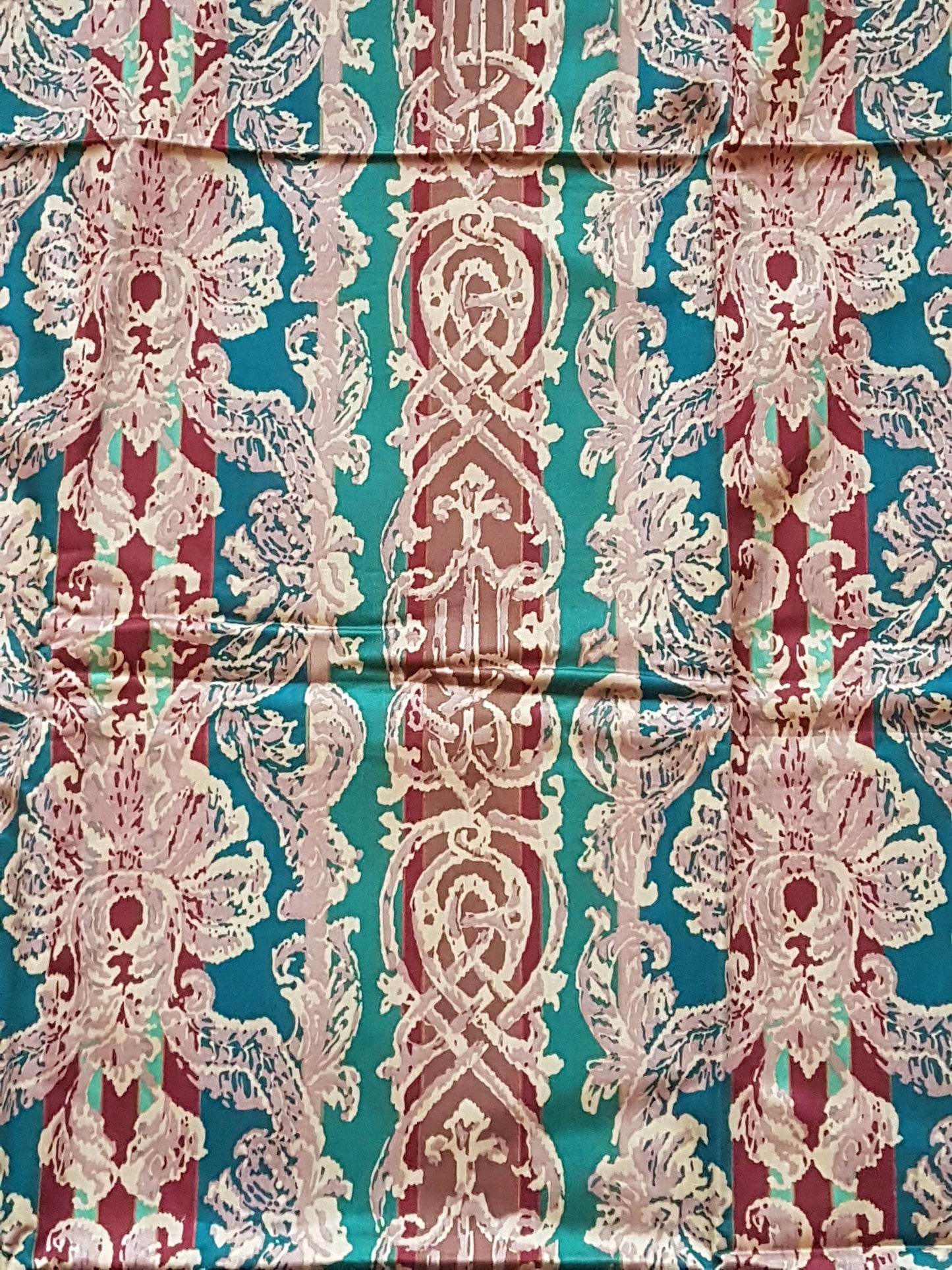 Burgundy, Green, Orange Red Fabric Remnants Rag Rug, Quilting Fat Quarters Per 1/2 Metre