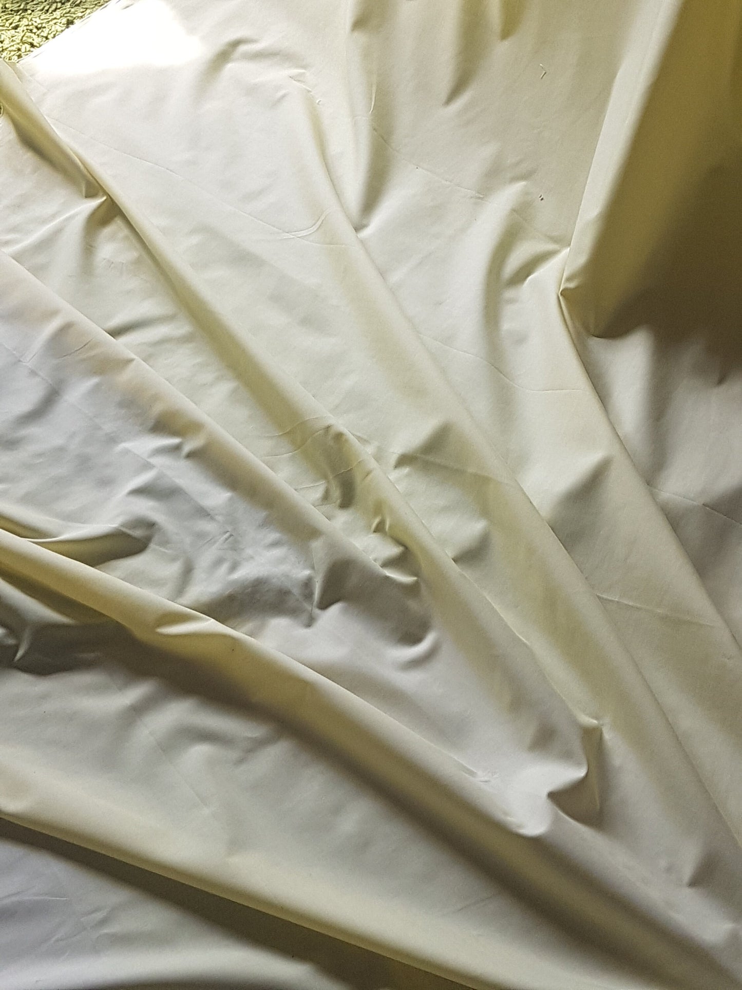 Lemon Yellow Polyester Cotton Lining Fabric Manmade Blend Remnant Per Metre