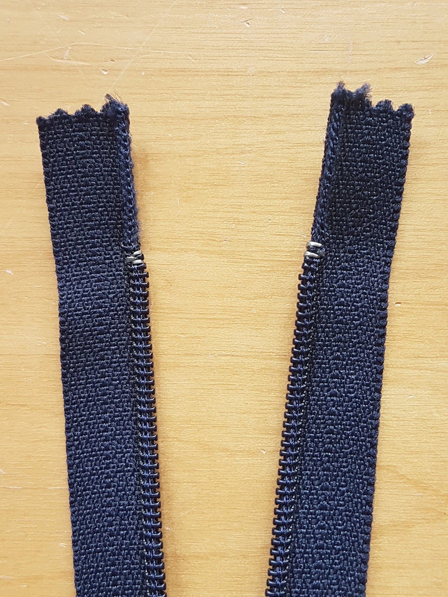 Black zipper plastic nylon 14 inch (35.5cm) closed end