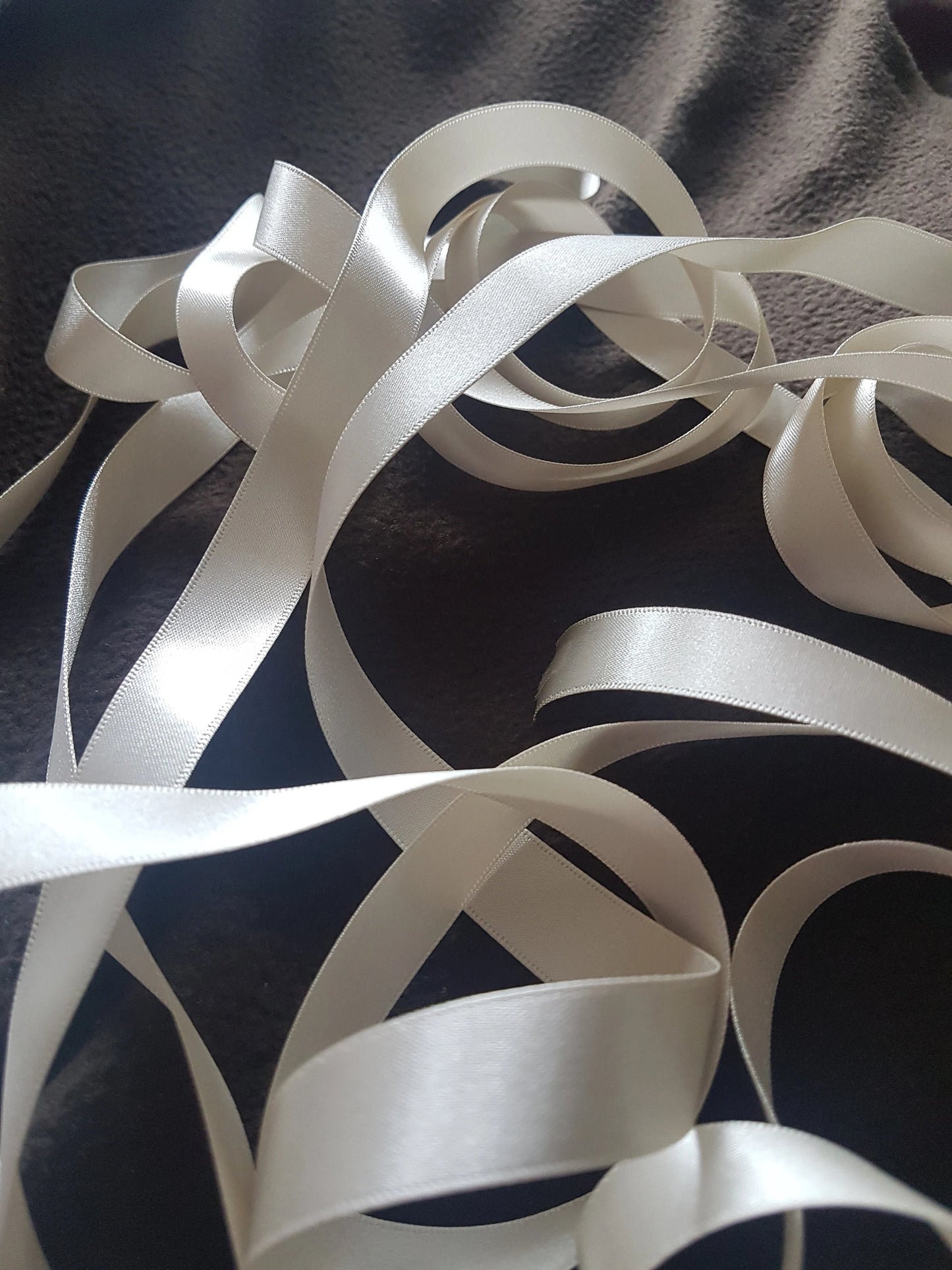 Cream / Ivory Satin Ribbon 1/2 inch wide