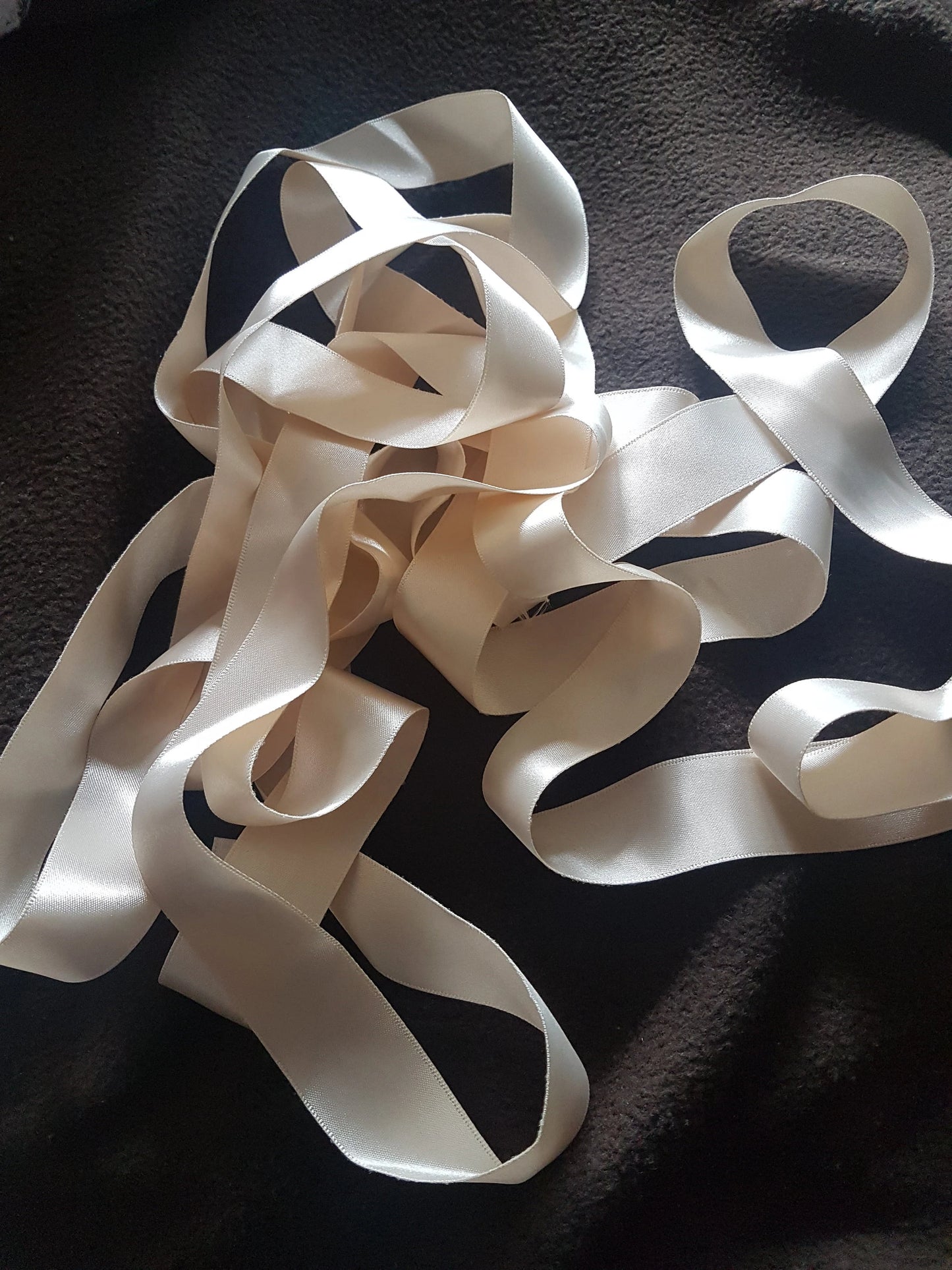 Satin Ribbon 1 metre 1 inch wide Buttermilk