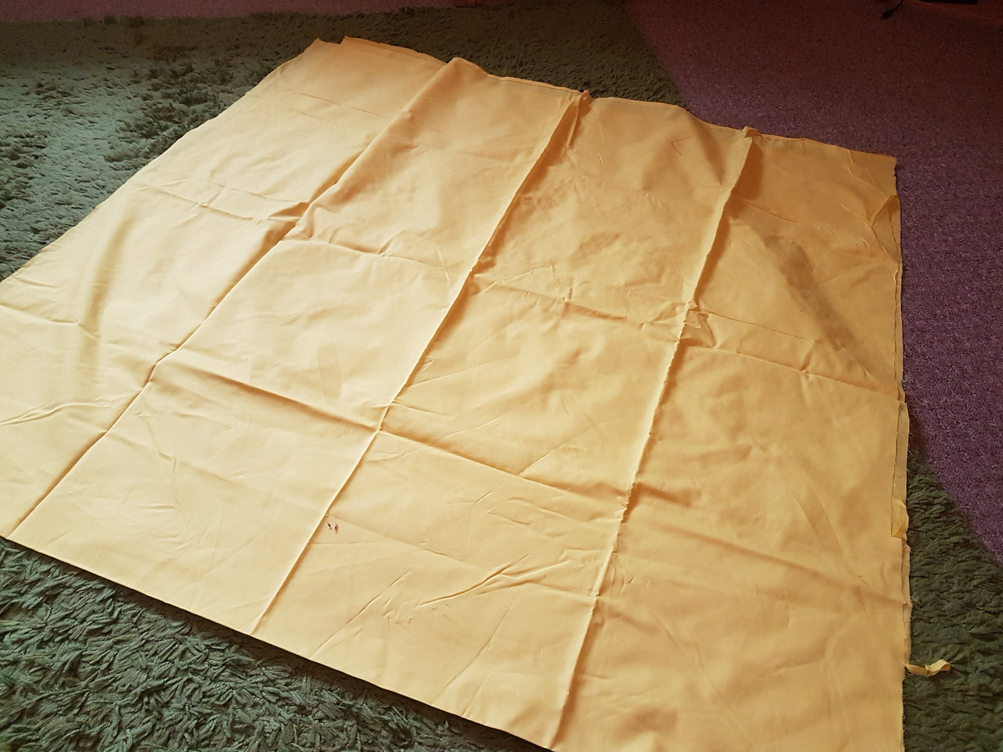 Sunflower Yellow Polyester Cotton Fabric Manmade Blend Per Metre