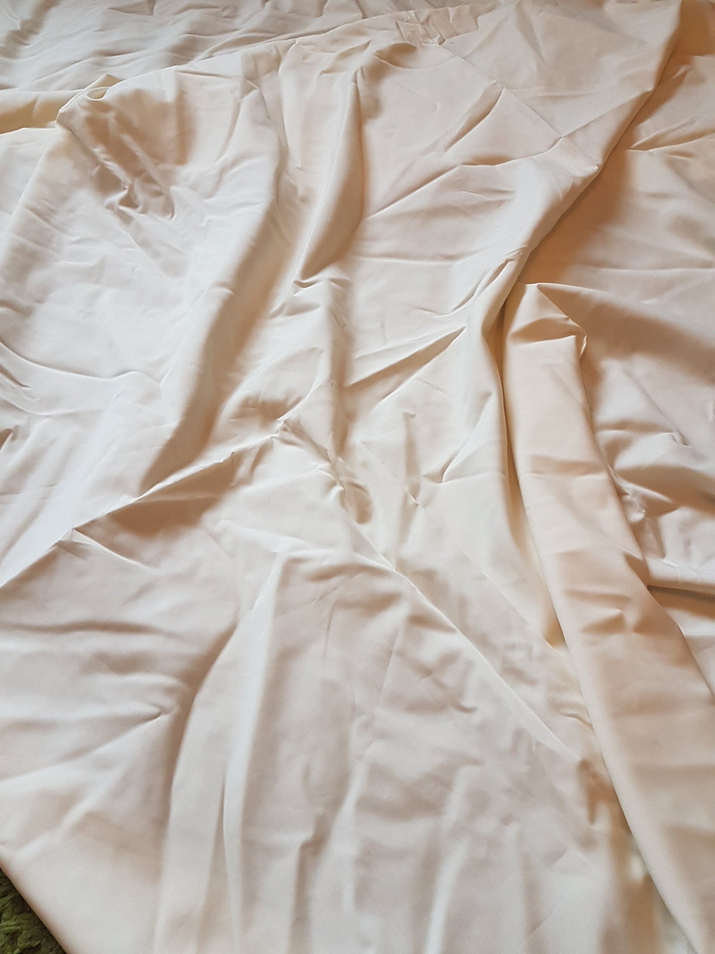 Buttermilk Cream Polyester Lining Fabric Manmade Blend Per Metre