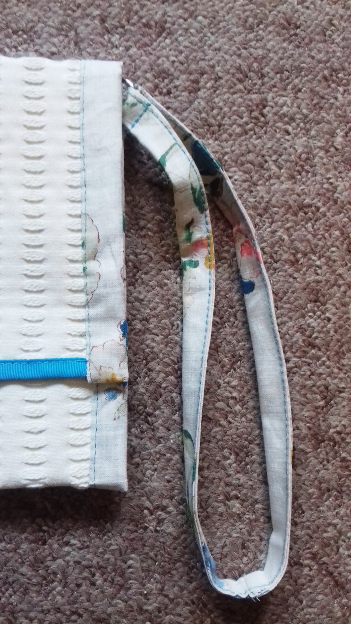 Cream Fabric Clutch Floral Evening Bag