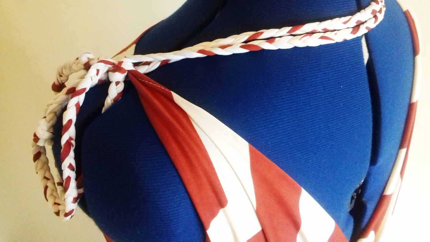 Cream Terracotta Zig Zag Pattern Grecian Dress