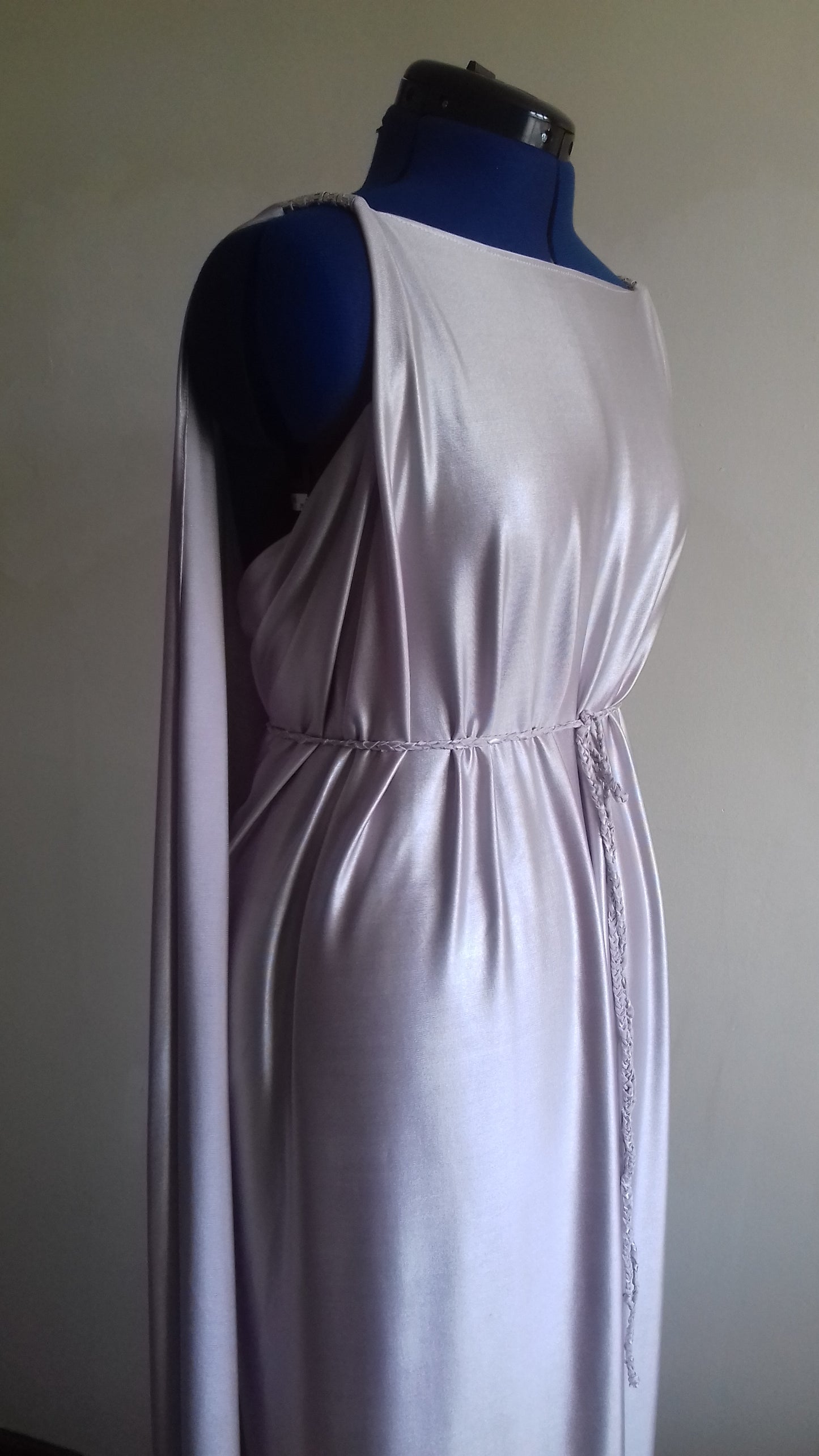 Lavender Backless Grecian Wedding Bridal Dress