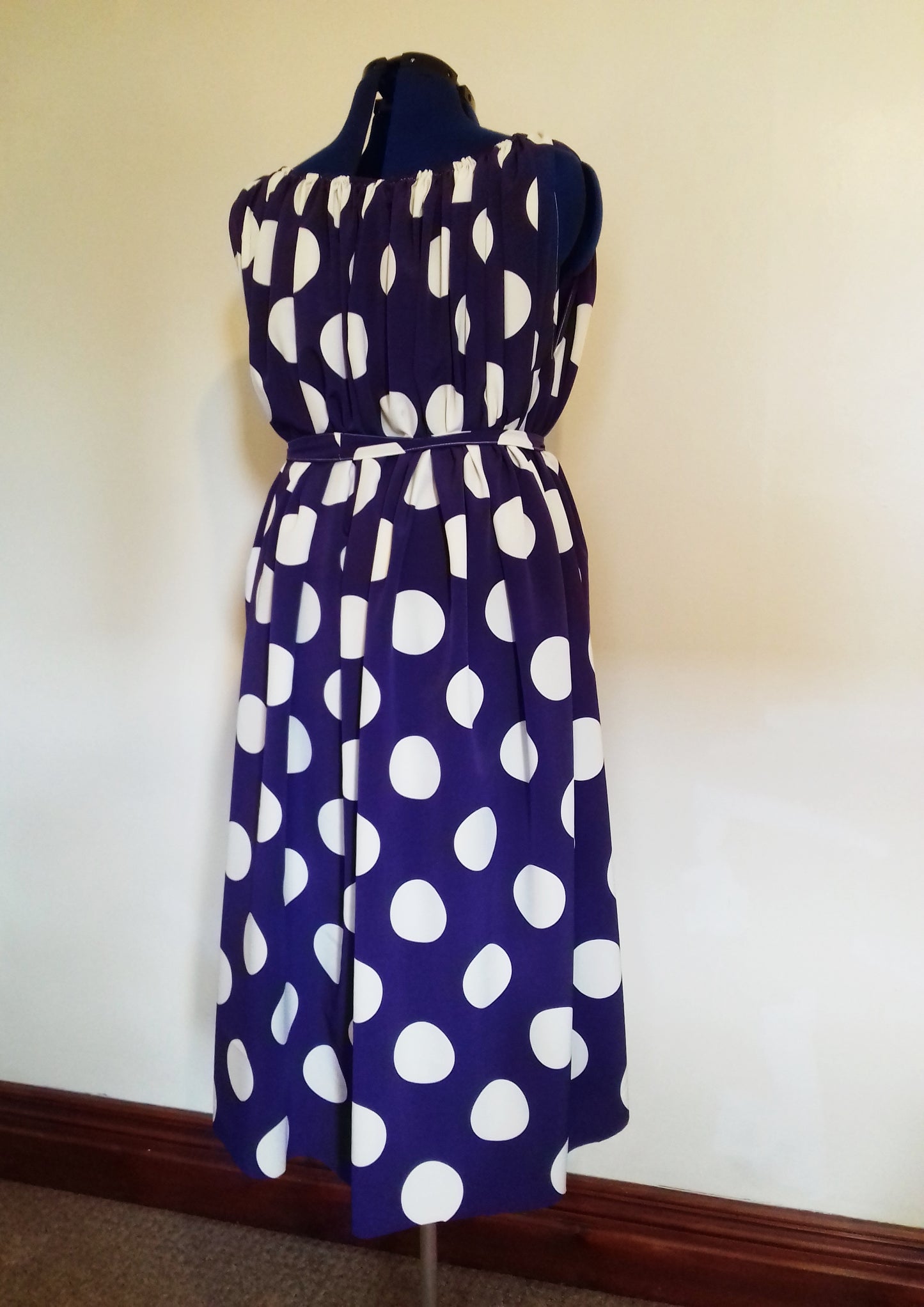 Purple White Polka Dot Plus Size Dress