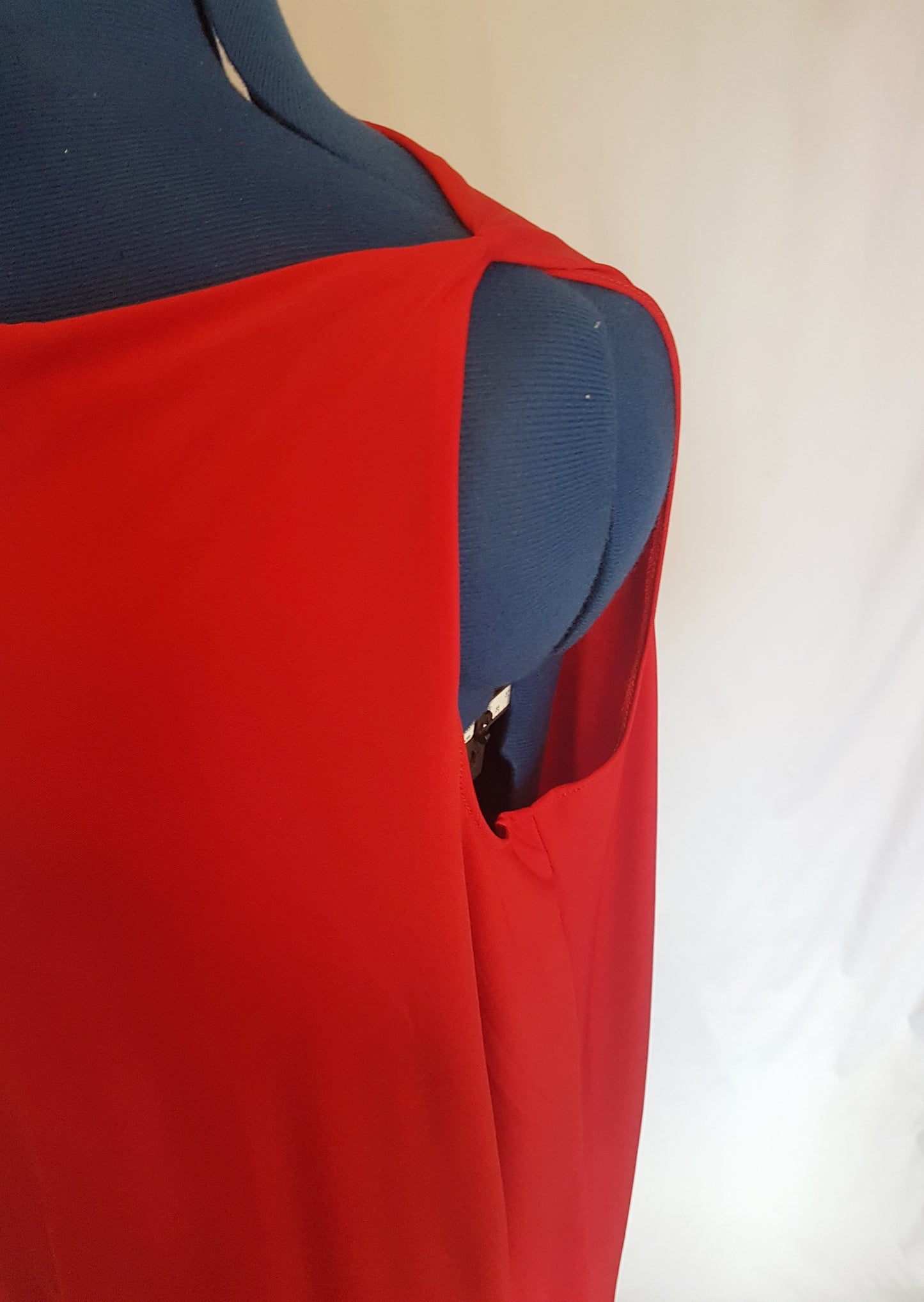 Red Asymmetric Drape Dress