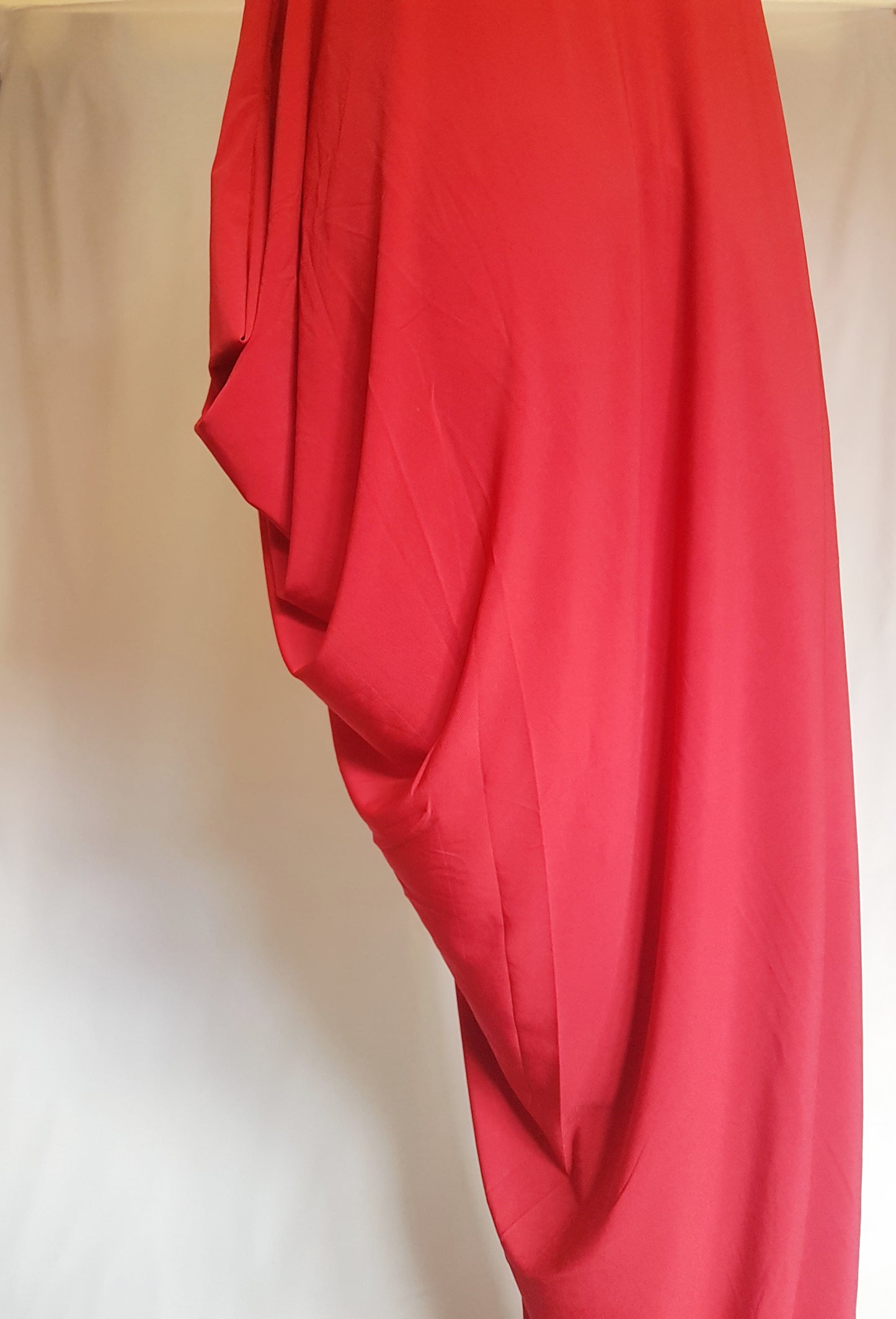 Red Asymmetric Drape Dress