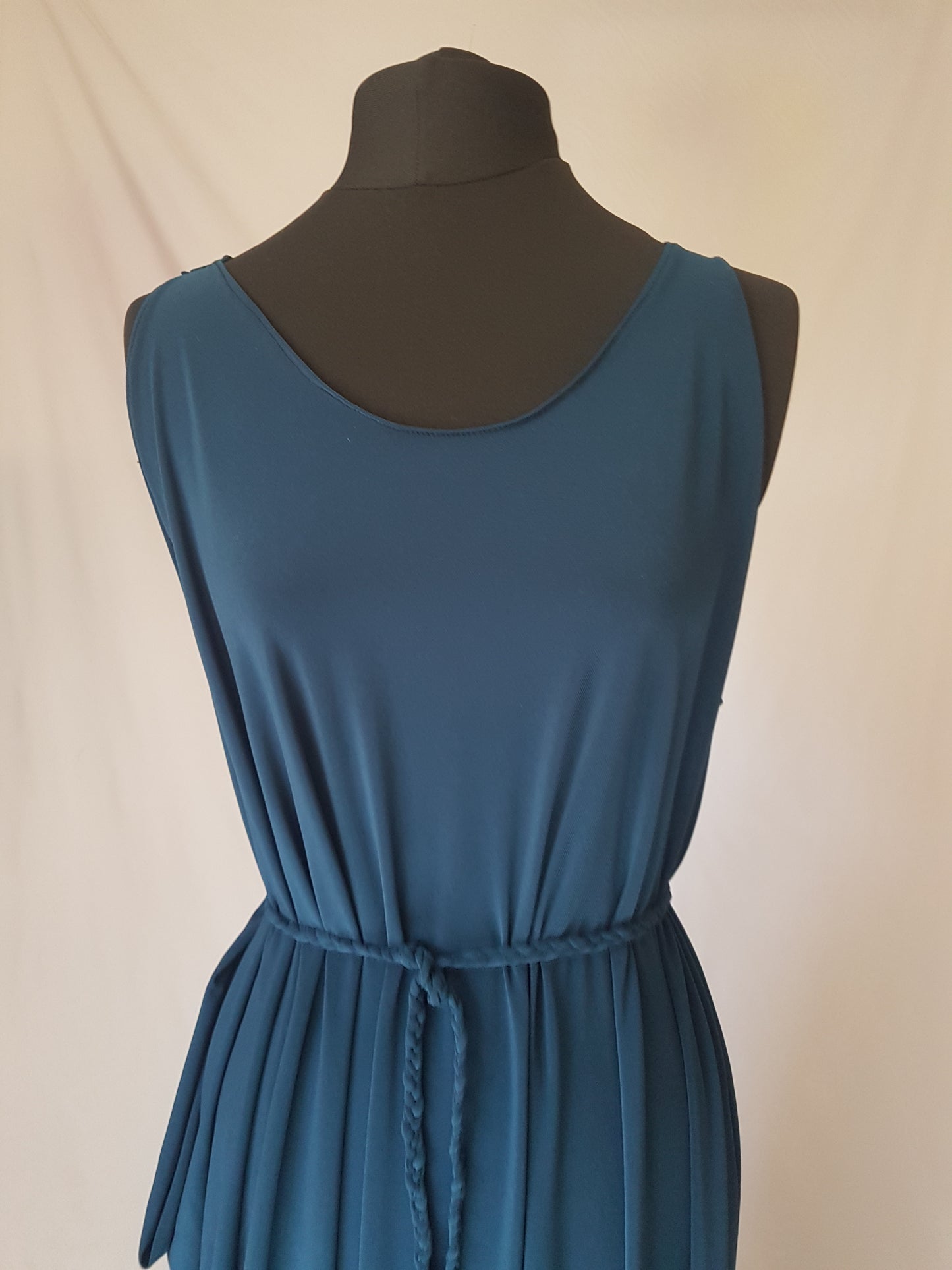 Dark Green Asymmetric Drape Dress